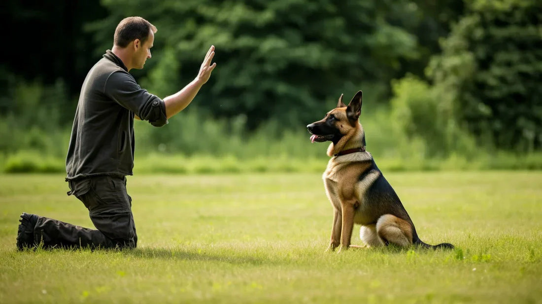 a dog in training