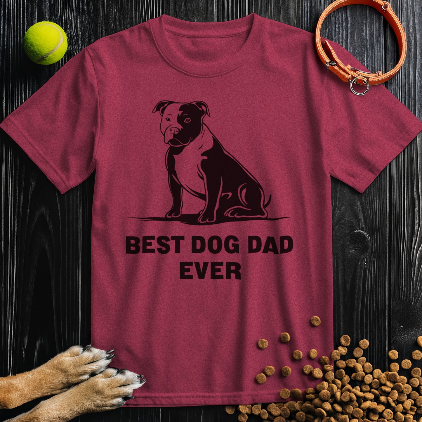Best Dog Dad Ever Black Graphic T-Shirt