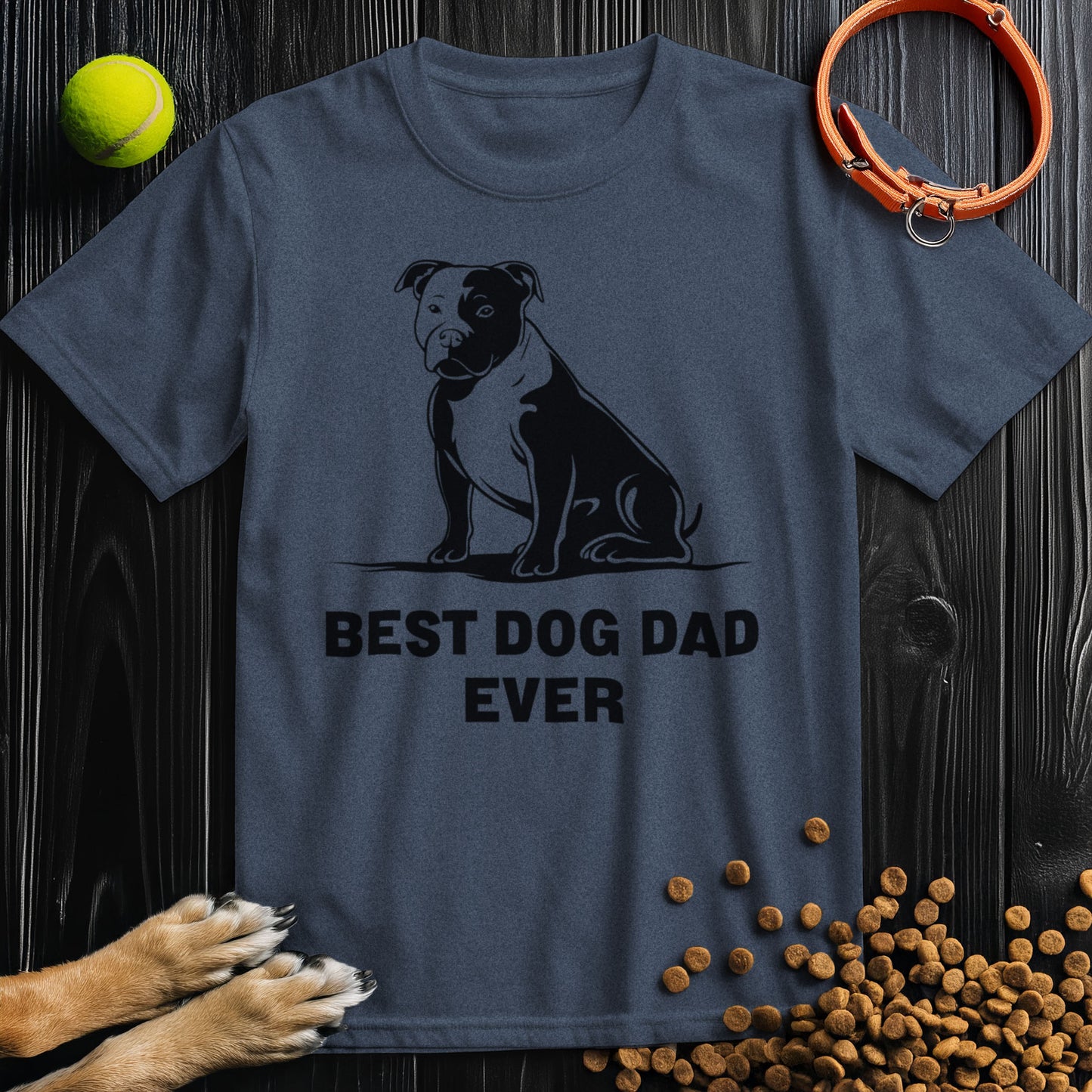 Best Dog Dad Ever Black Graphic T-Shirt