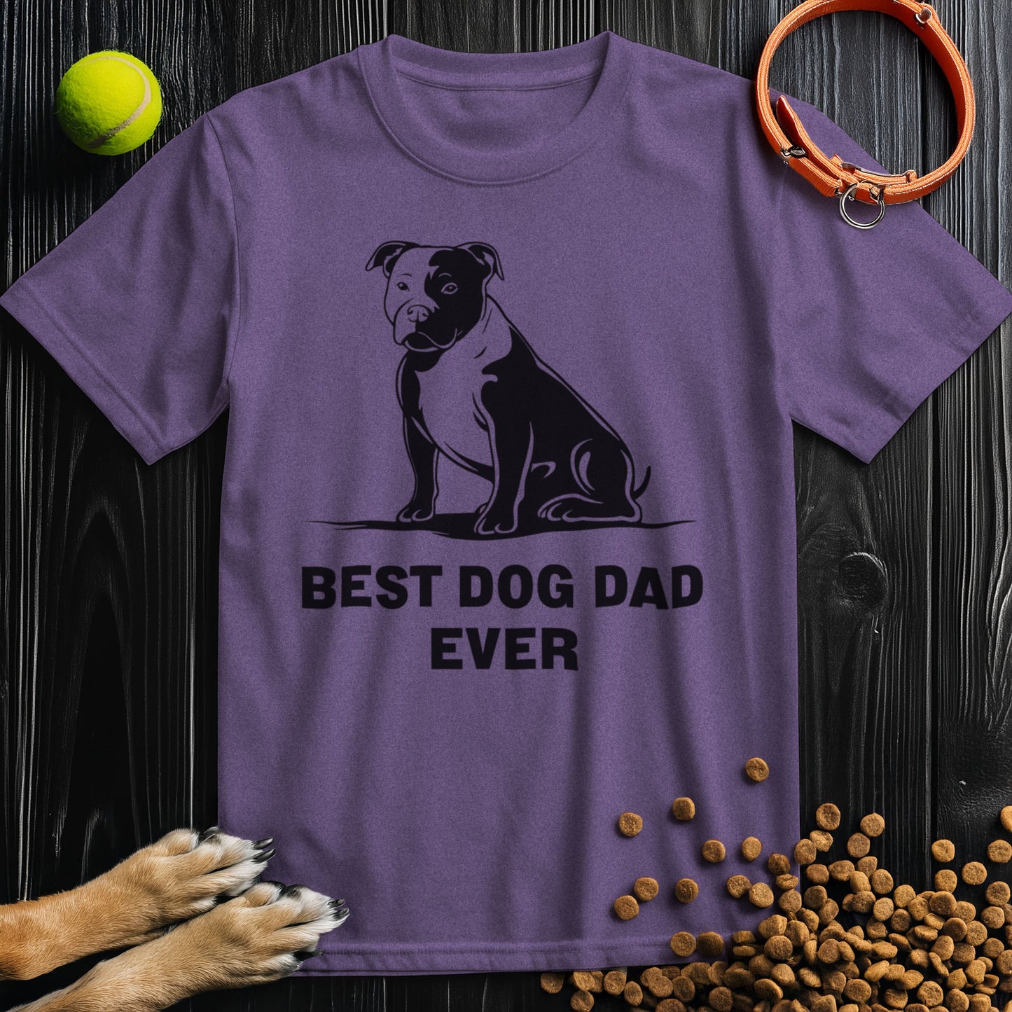 Best Dog Dad Ever Black Graphic T-Shirt