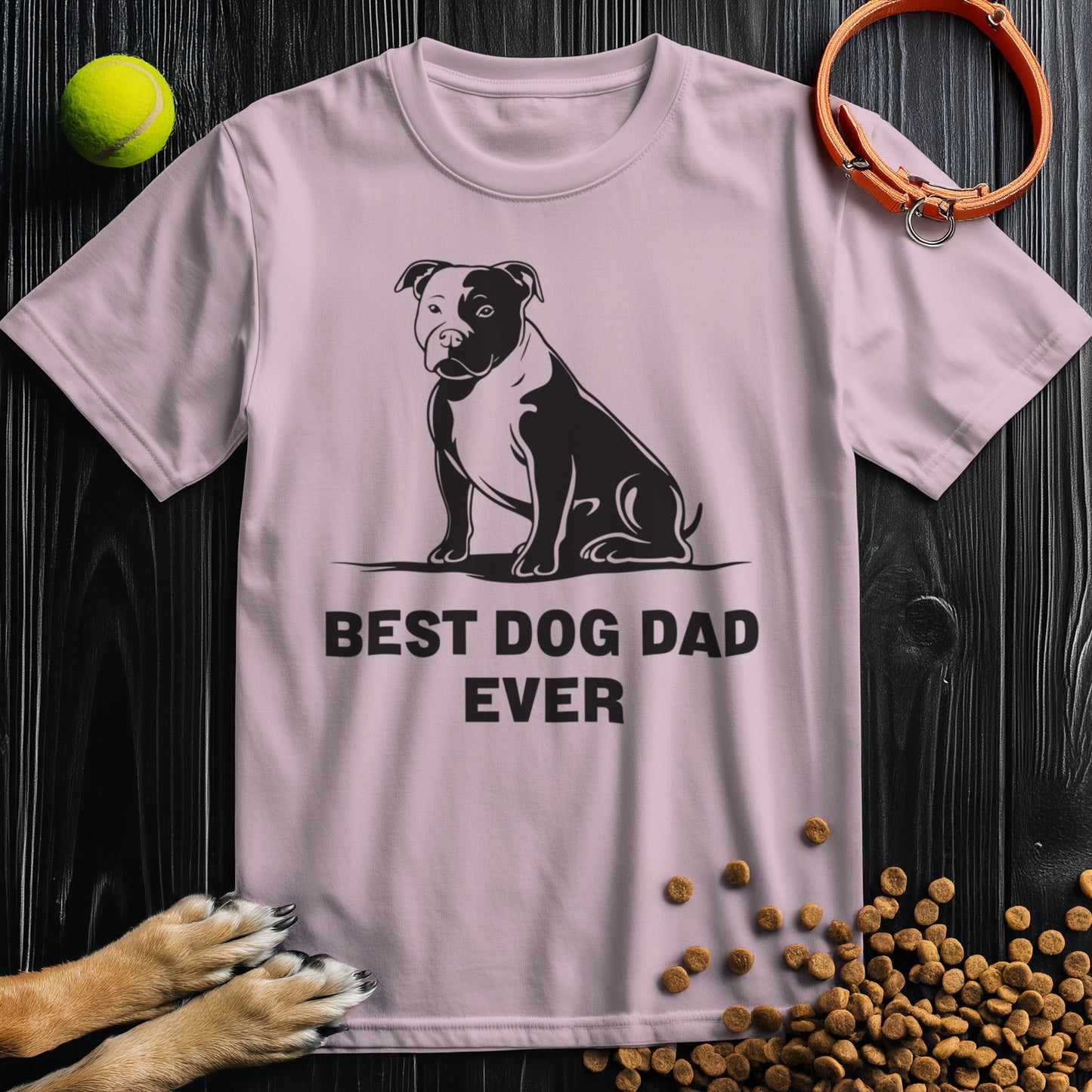 Best Dog Dad Ever Black Graphic T-Shirt