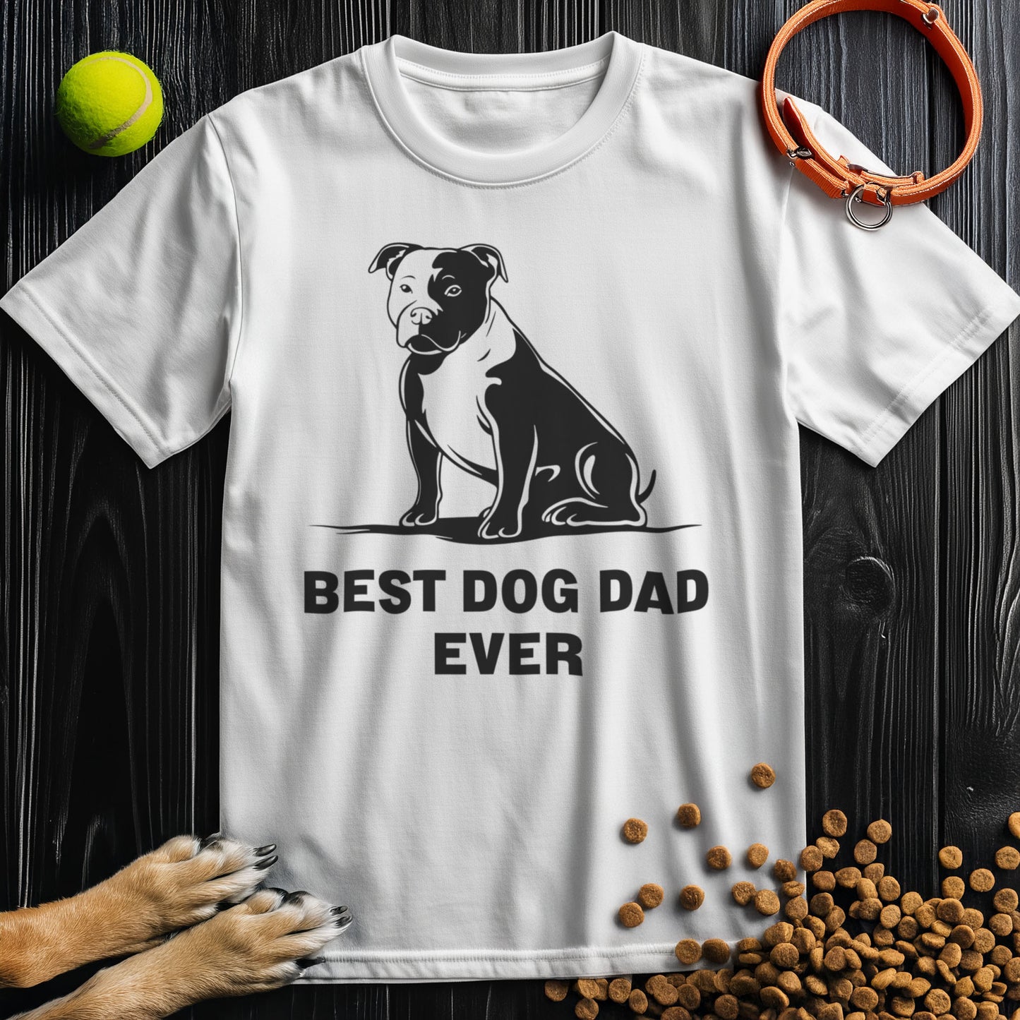Best Dog Dad Ever Black Graphic T-Shirt