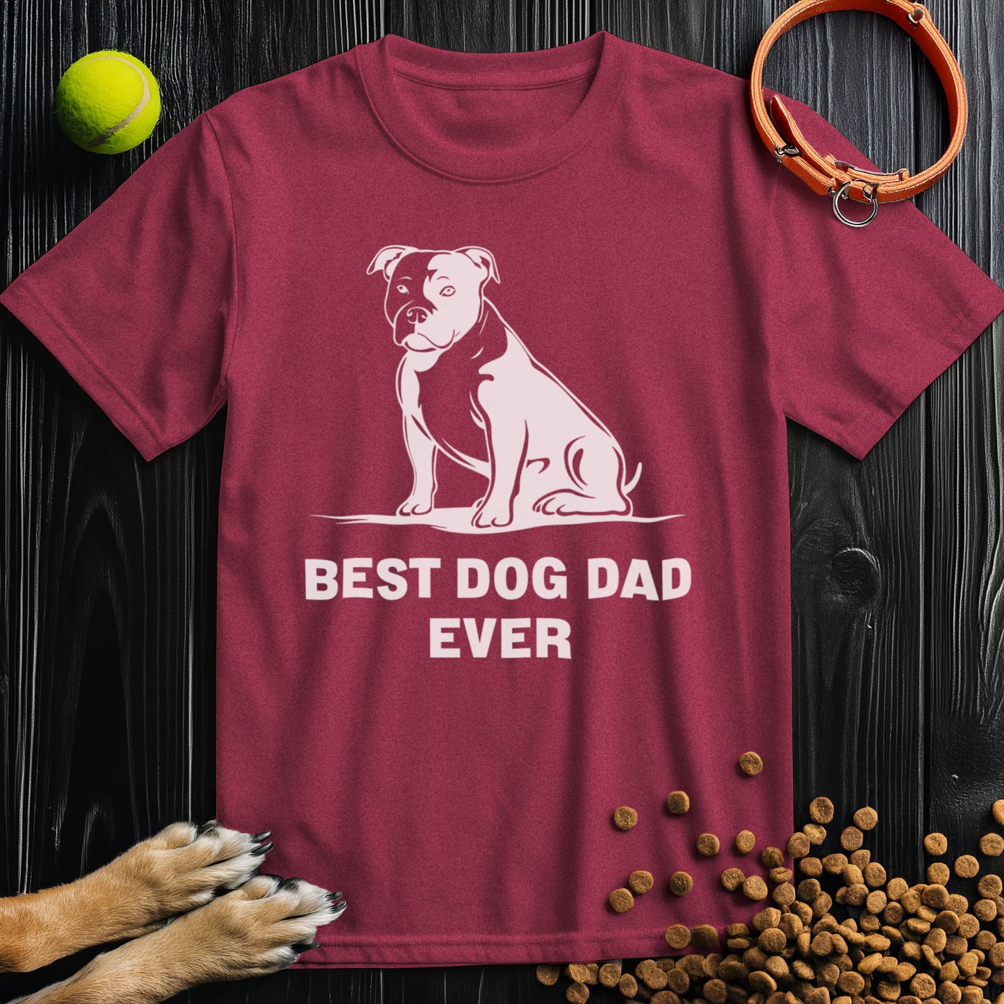 Best Dog Dad Ever White Graphic T-Shirt