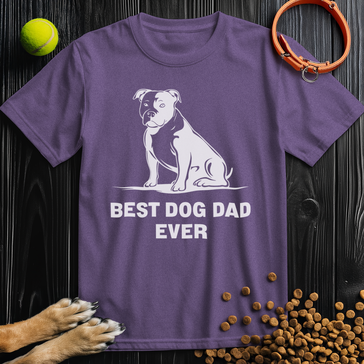 Best Dog Dad Ever White Graphic T-Shirt