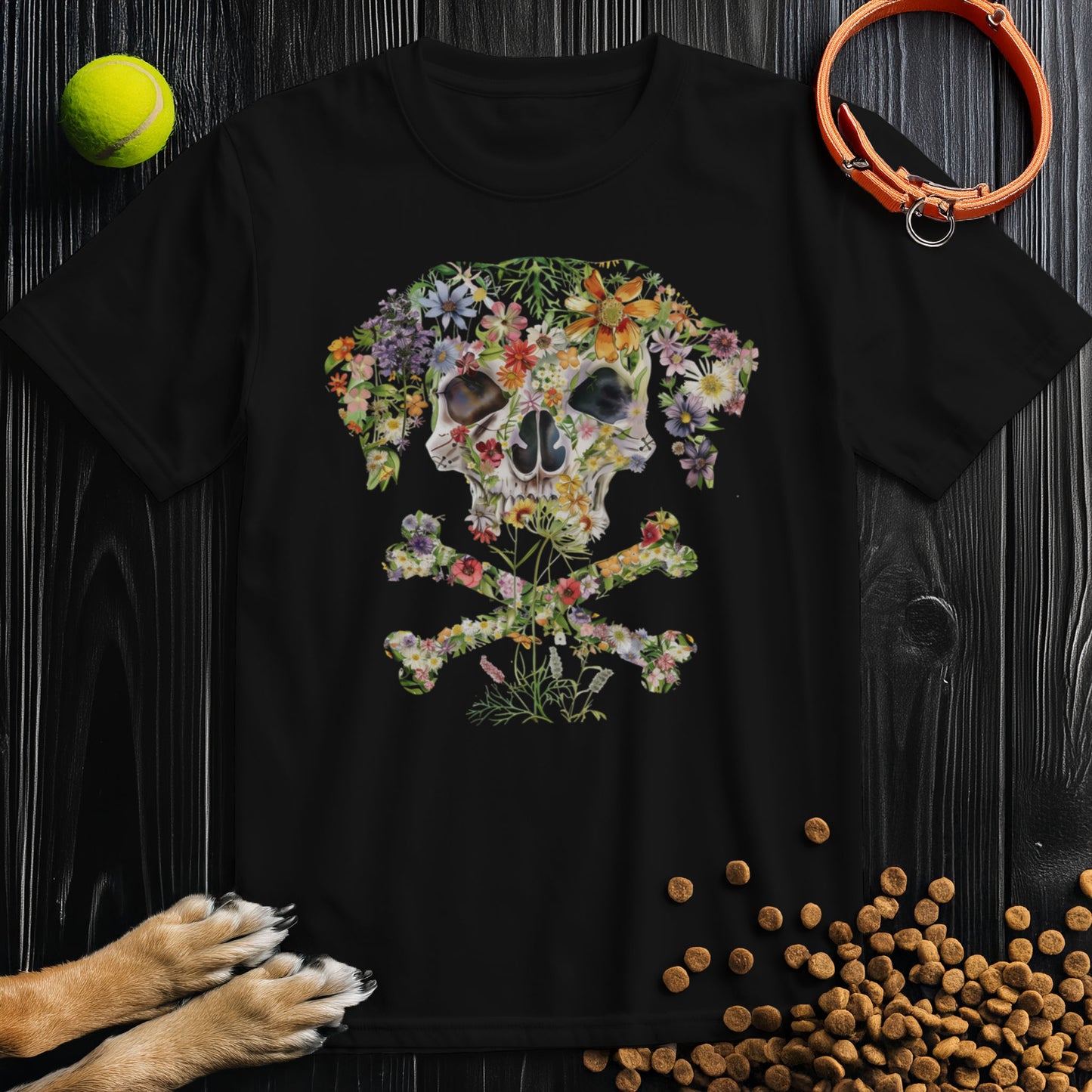 Blooming Skull Hound T-Shirt