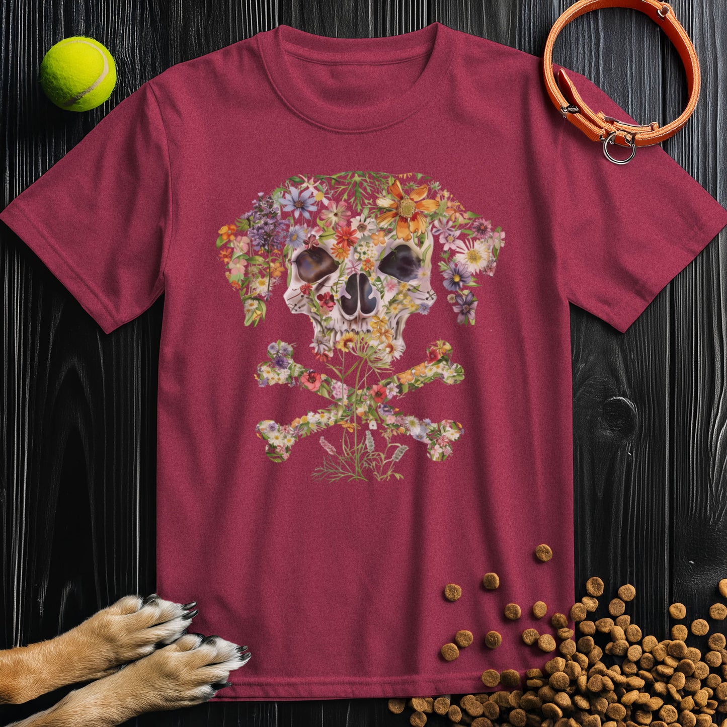 Blooming Skull Hound T-Shirt