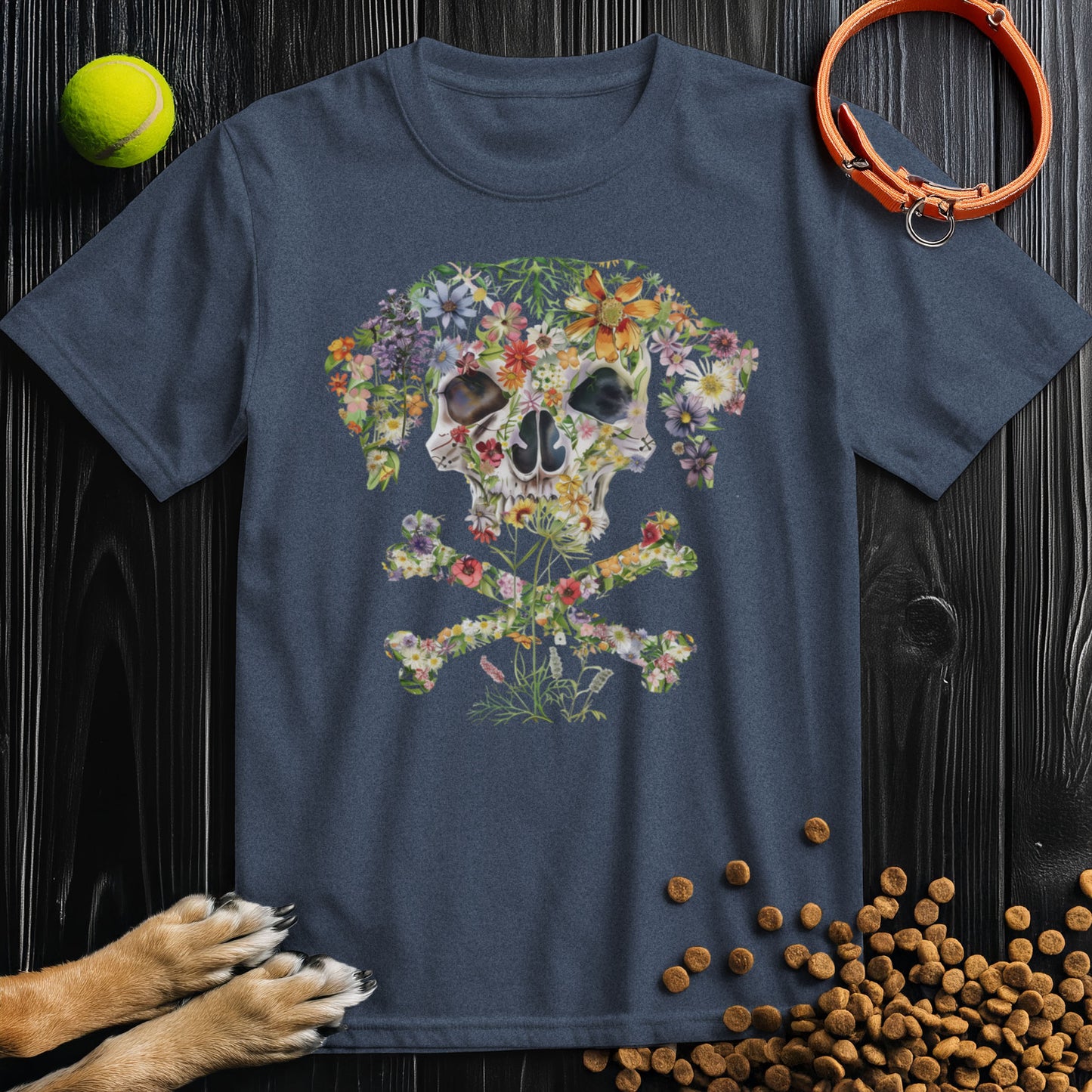 Blooming Skull Hound T-Shirt