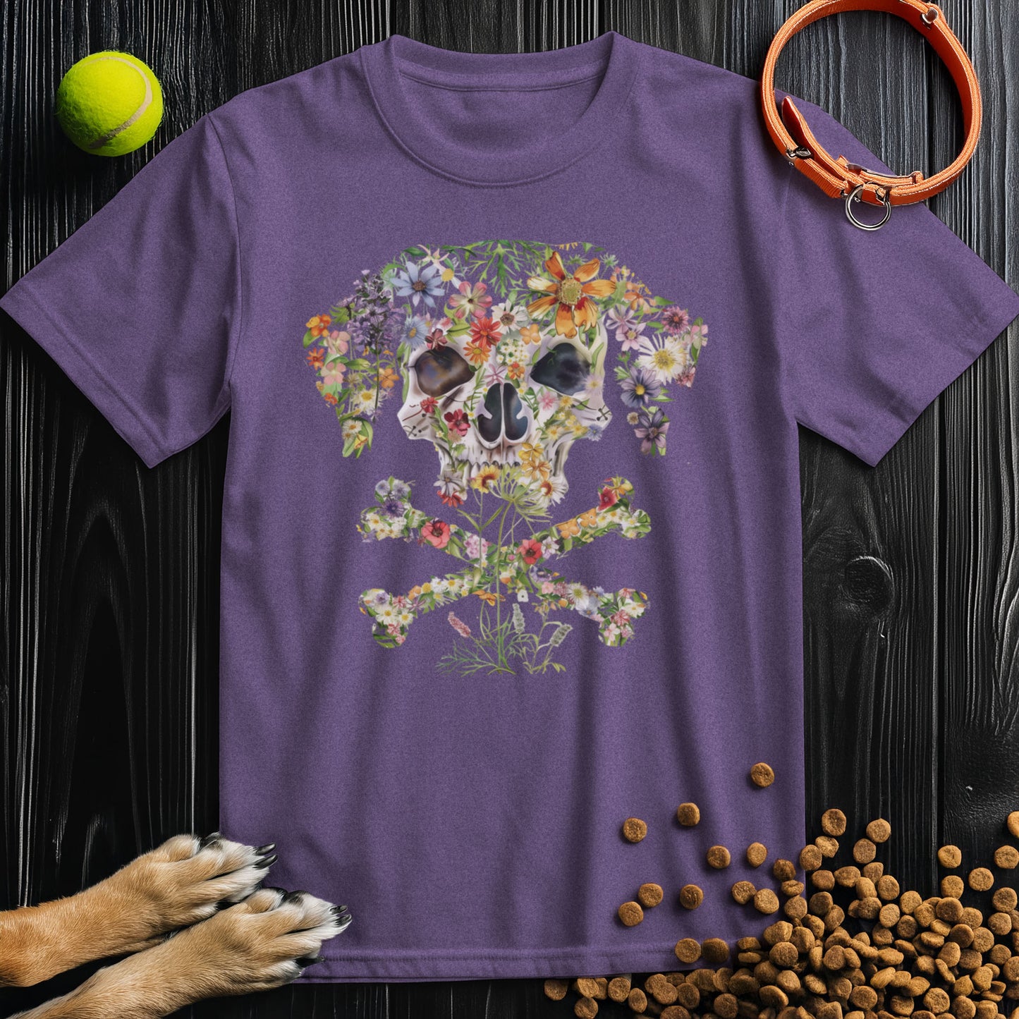 Blooming Skull Hound T-Shirt