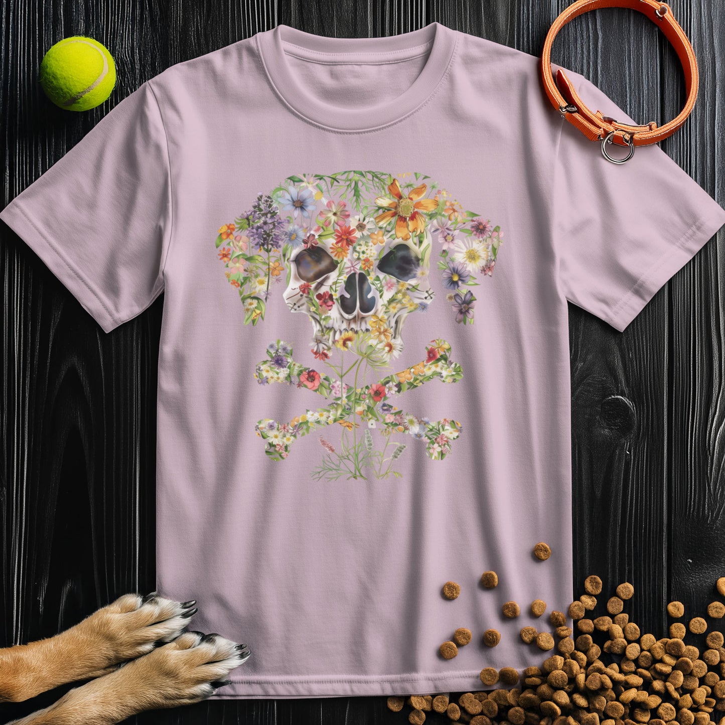 Blooming Skull Hound T-Shirt