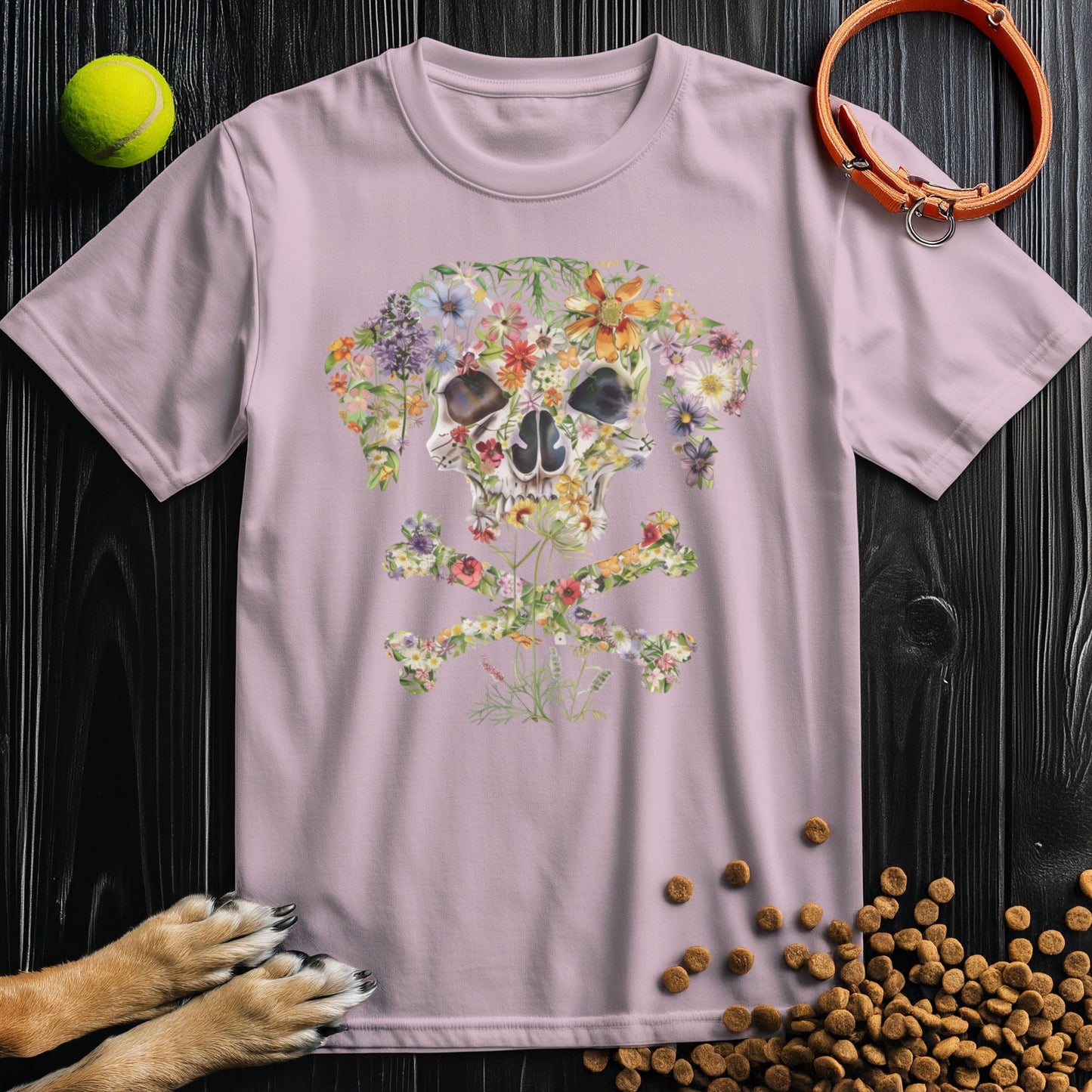 Blooming Skull Hound T-Shirt