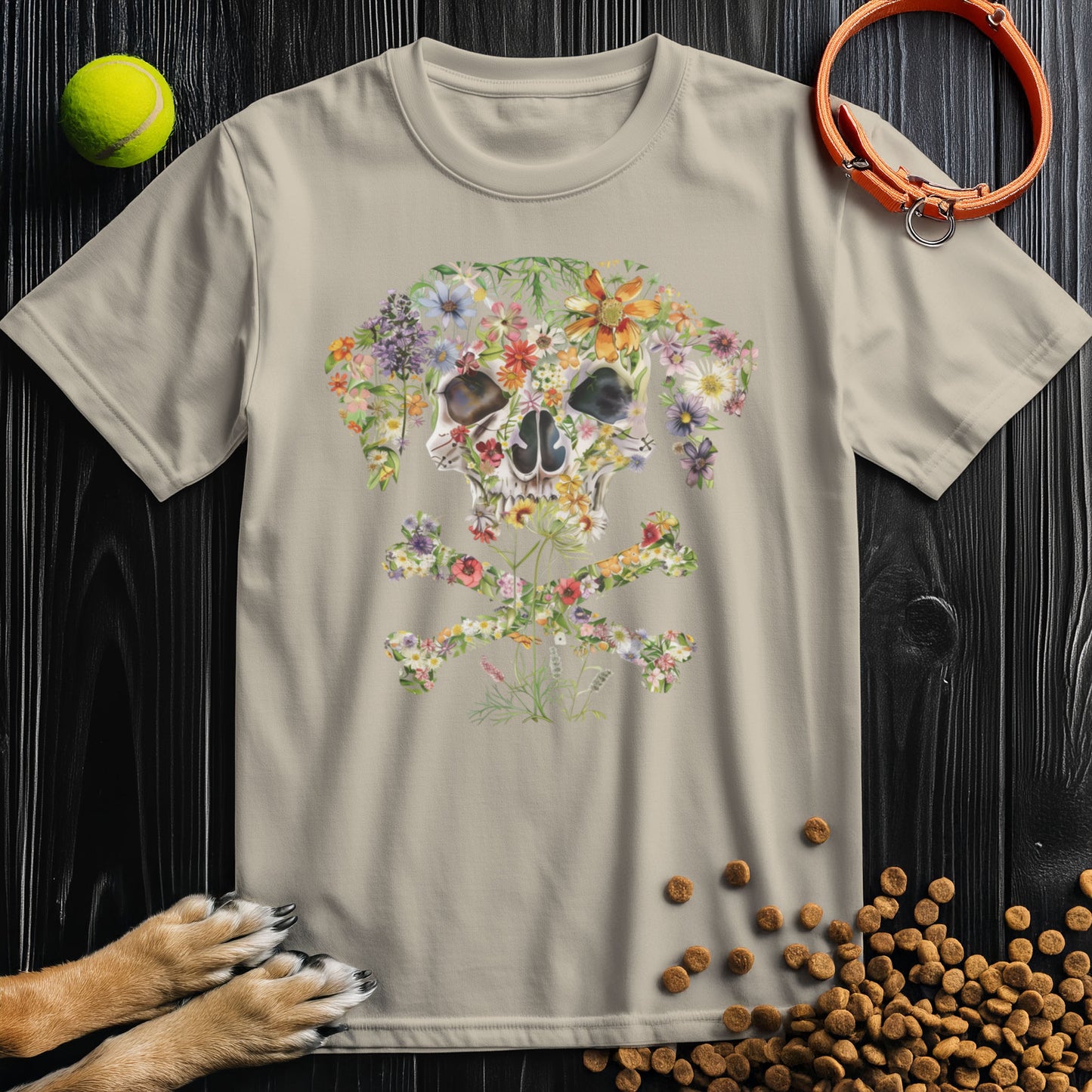 Blooming Skull Hound T-Shirt