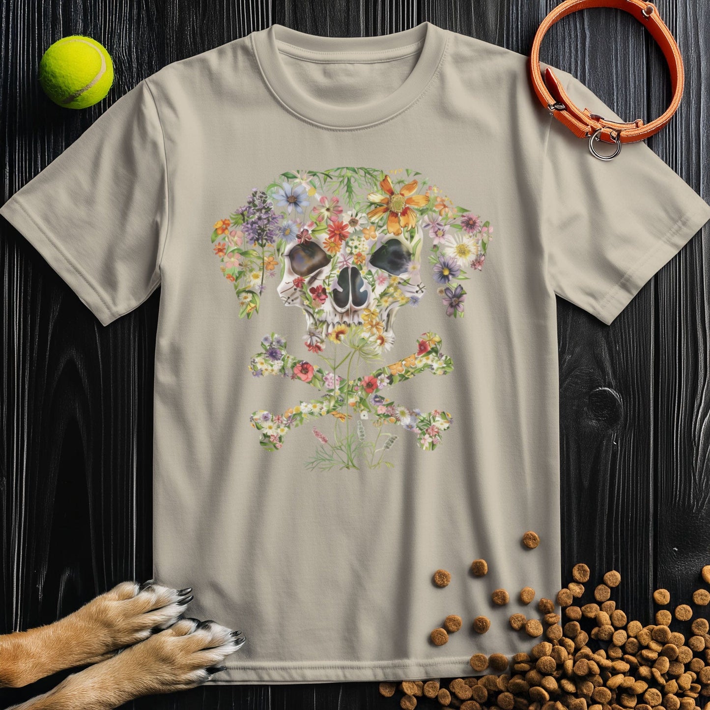Blooming Skull Hound T-Shirt