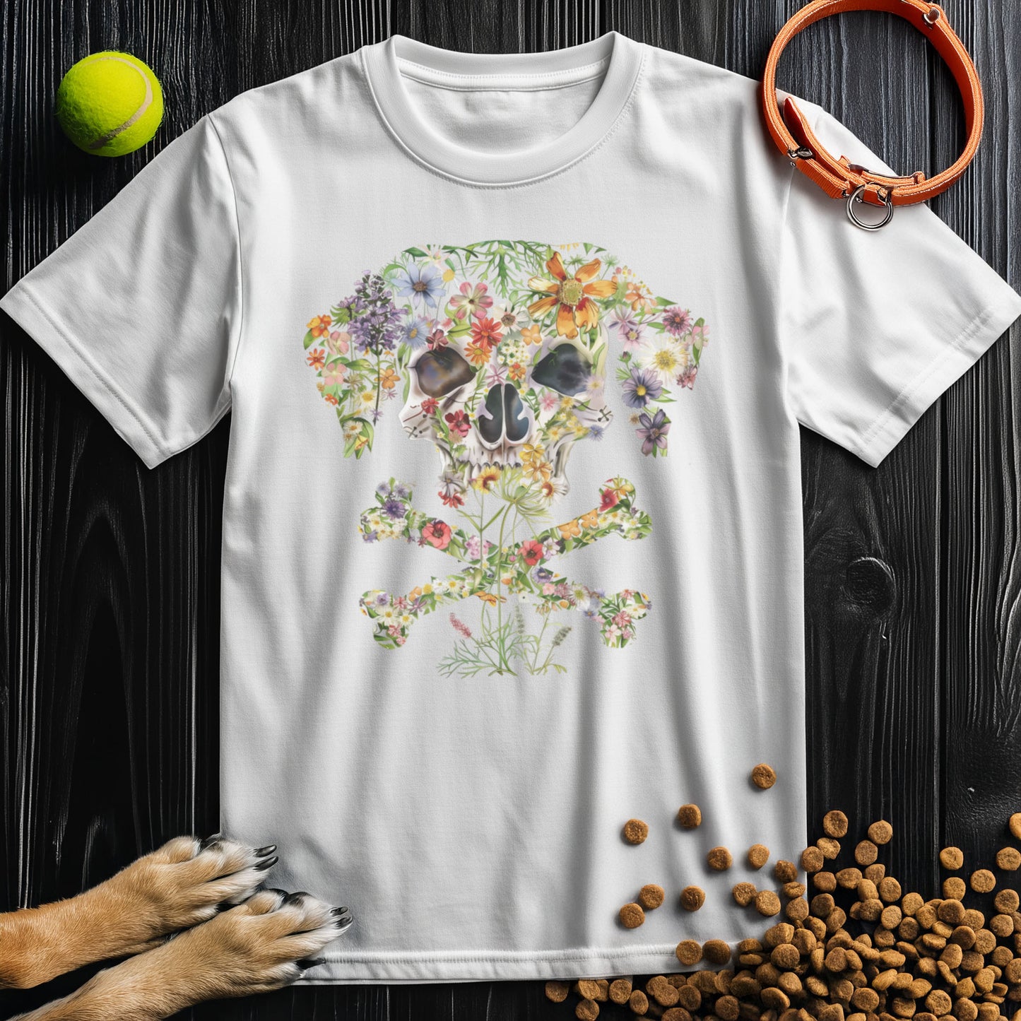 Blooming Skull Hound T-Shirt