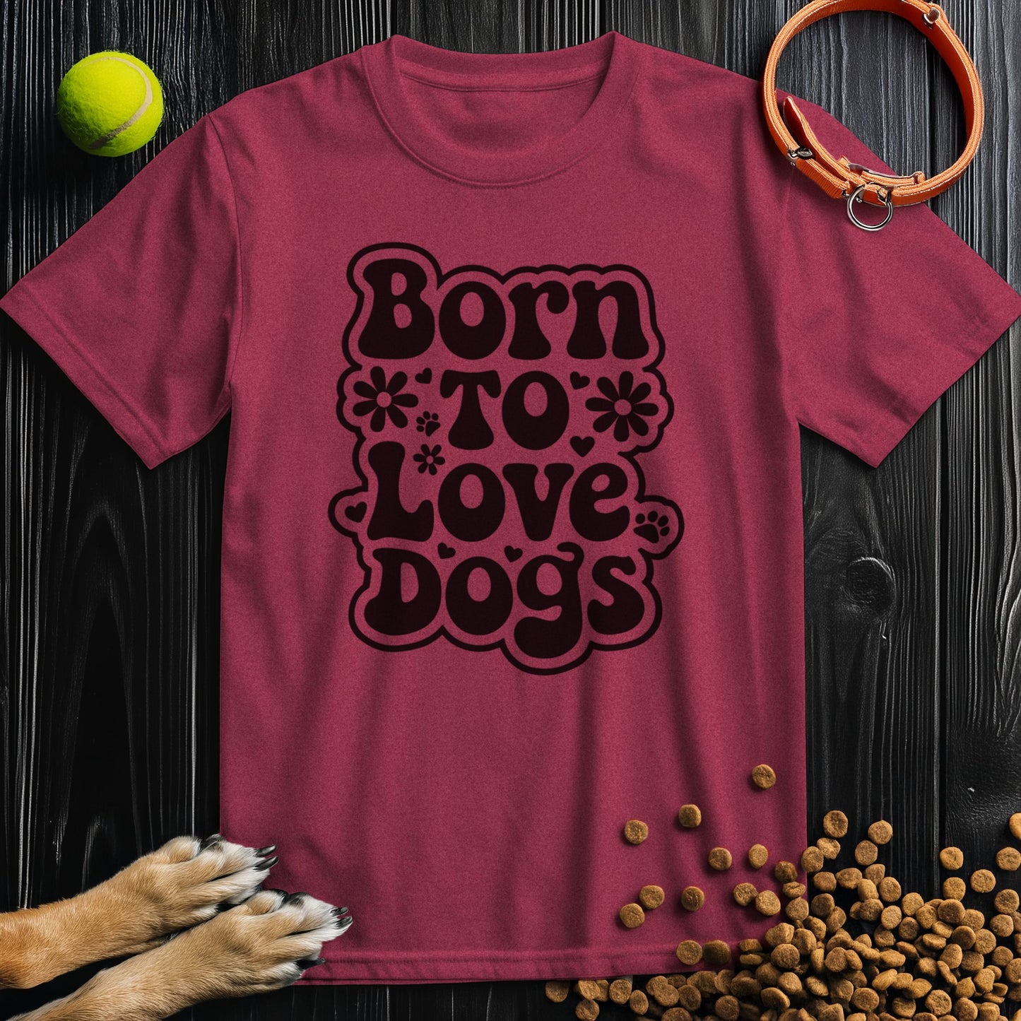 Born To Love Dogs Black T-Shirt