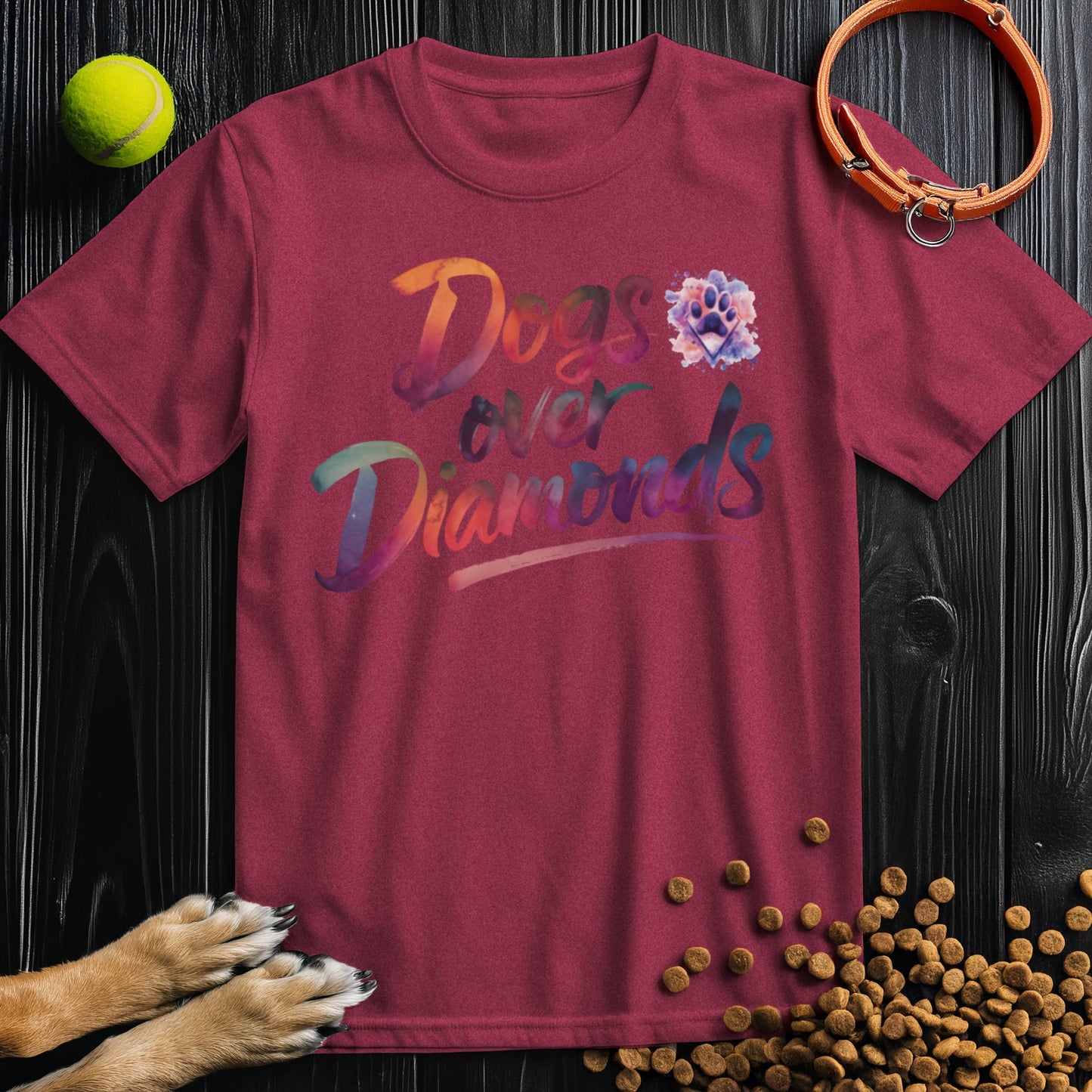 Dogs Over Diamonds Watercolor T-Shirt