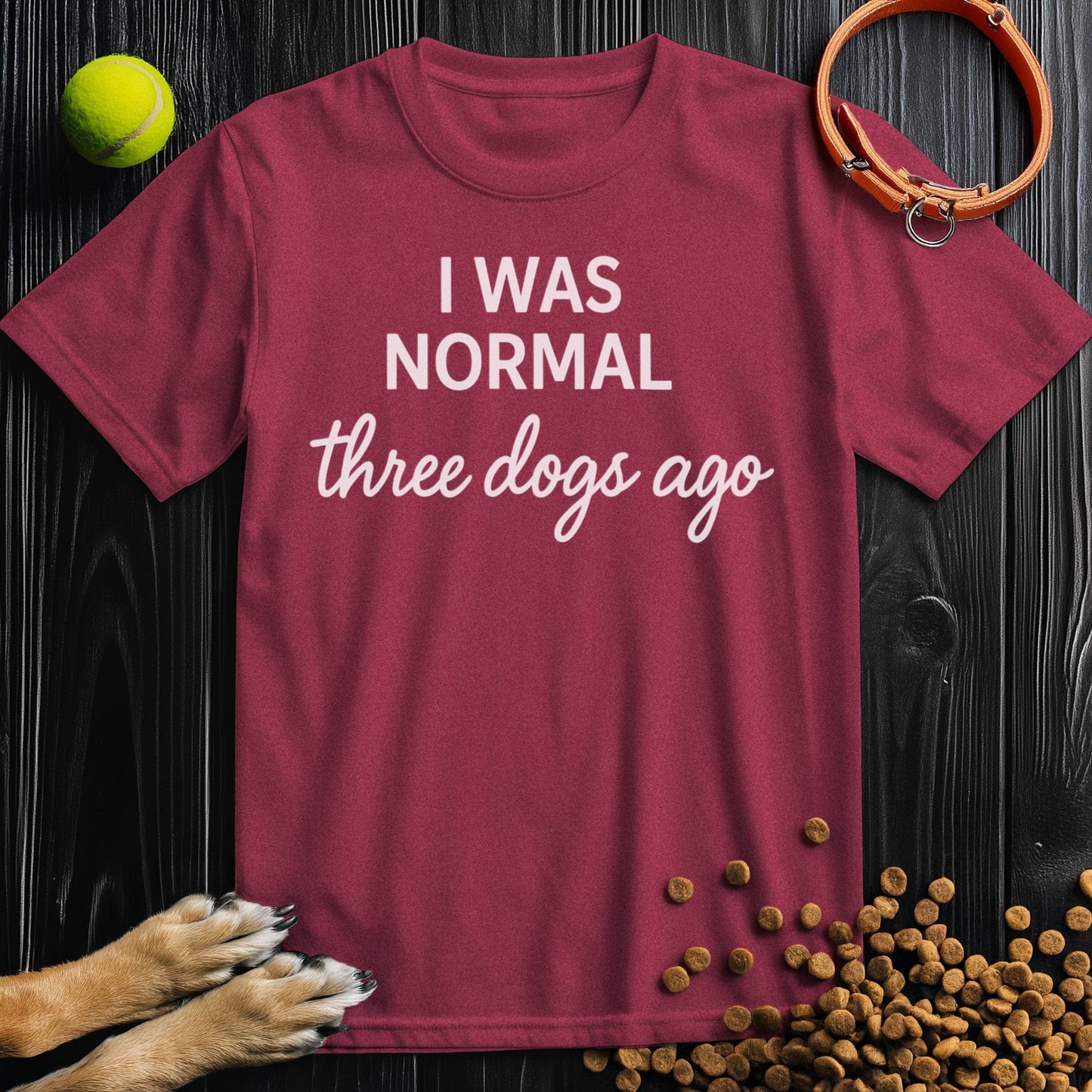 I Was Normal 3 Dogs Ago White T-Shirt