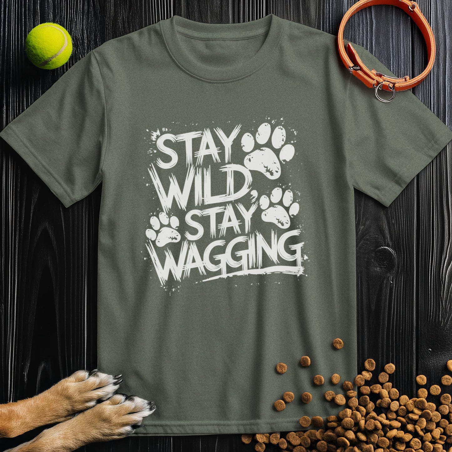 Stay Wild, Stay Wagging White T-Shirt