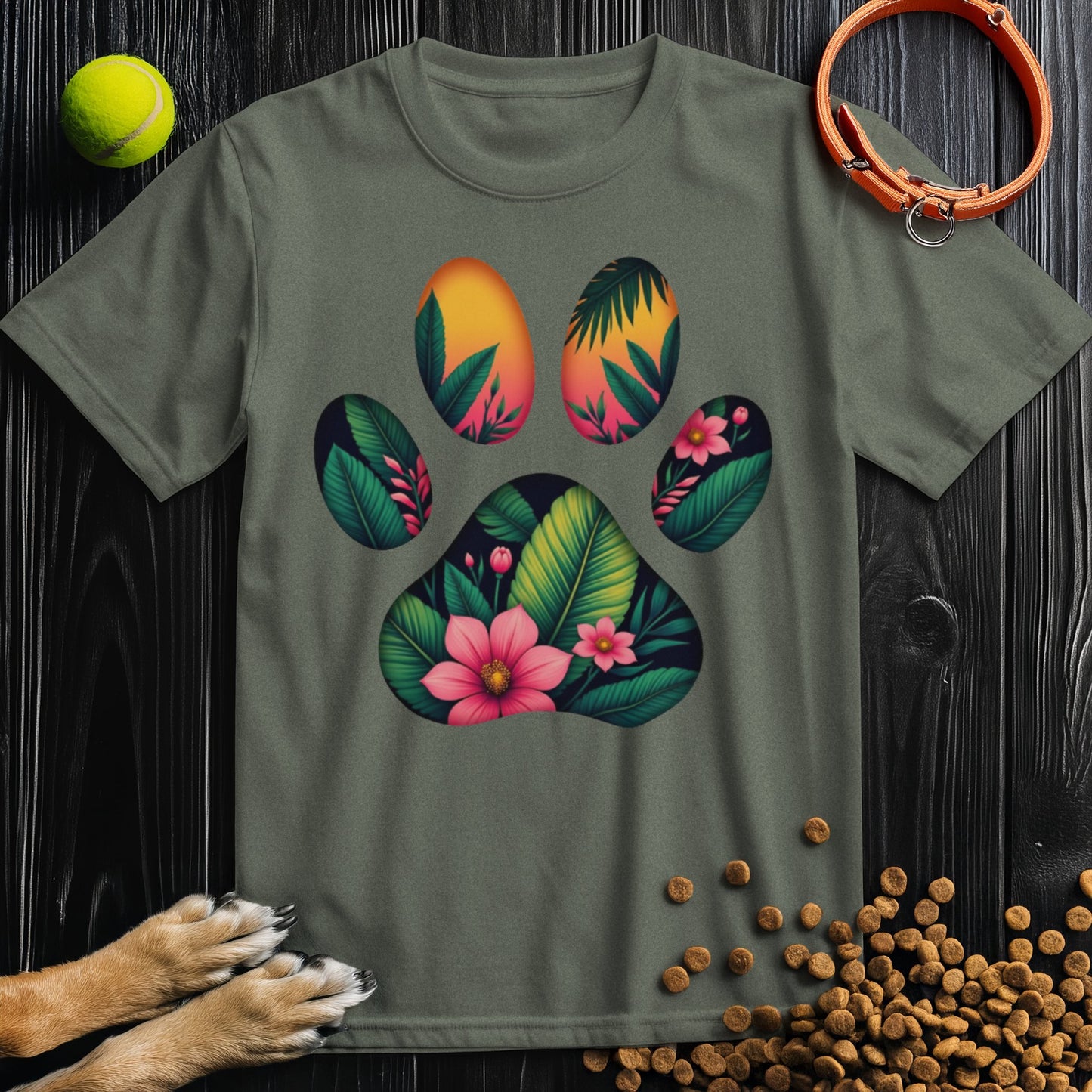 Tropical Bloom Paw T-Shirt