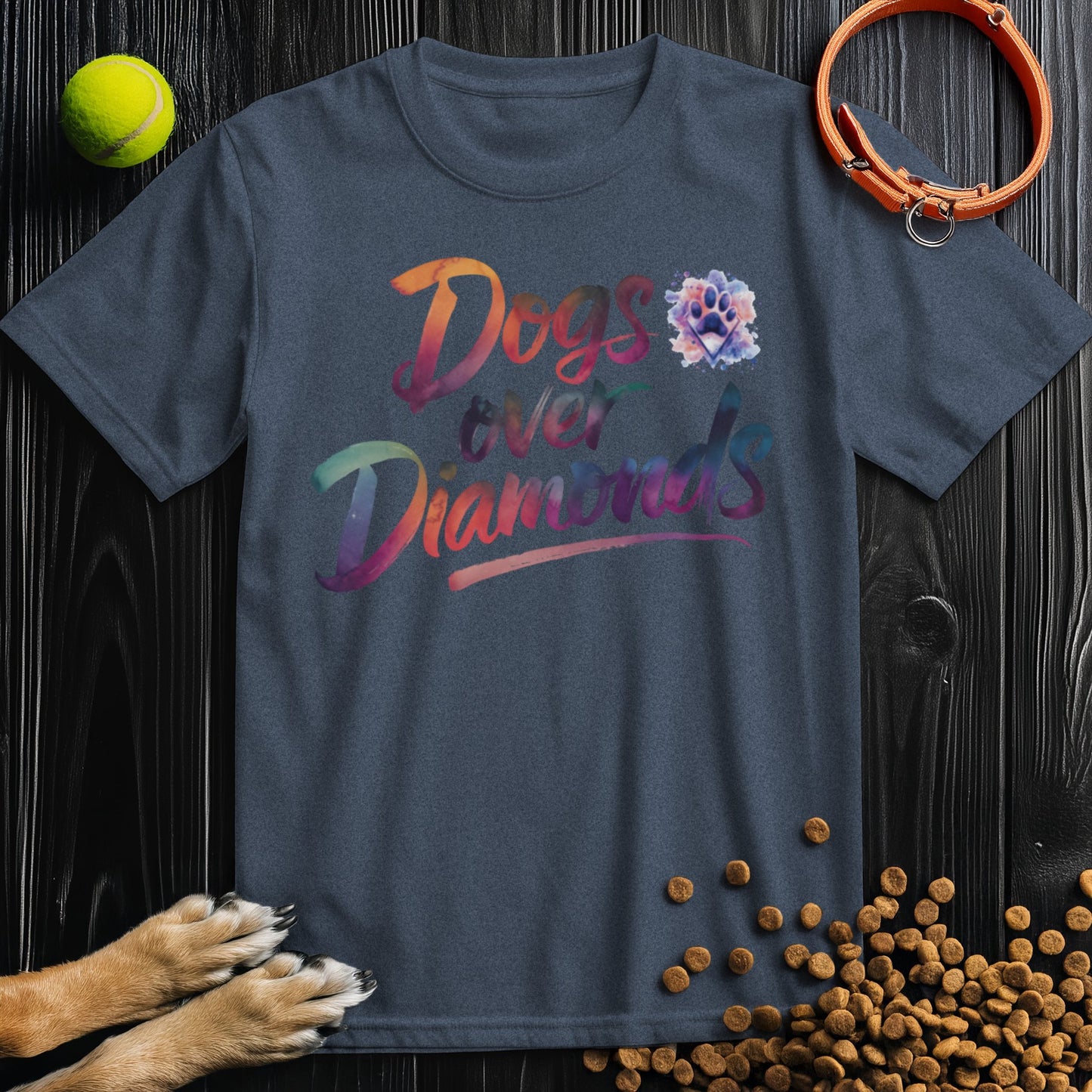 Dogs Over Diamonds Watercolor T-Shirt