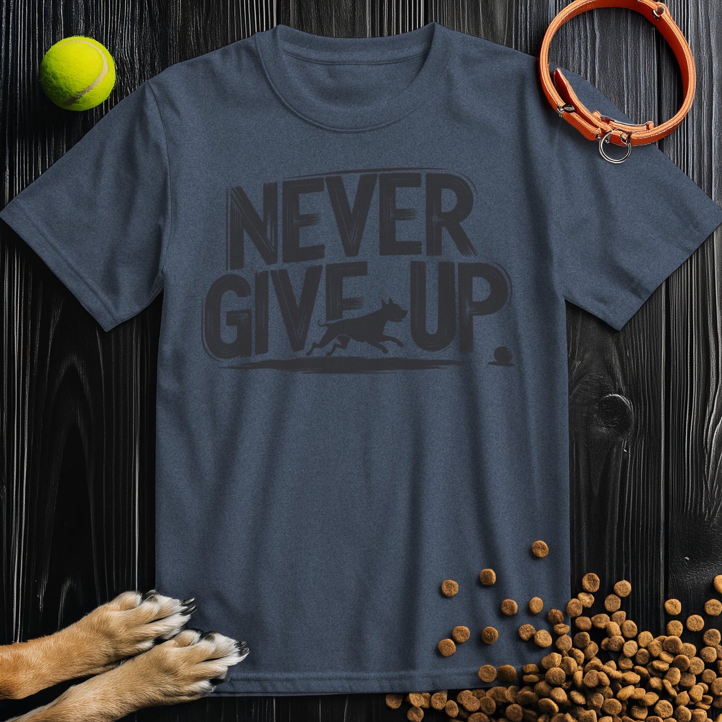 Never Give Up Black T-Shirt