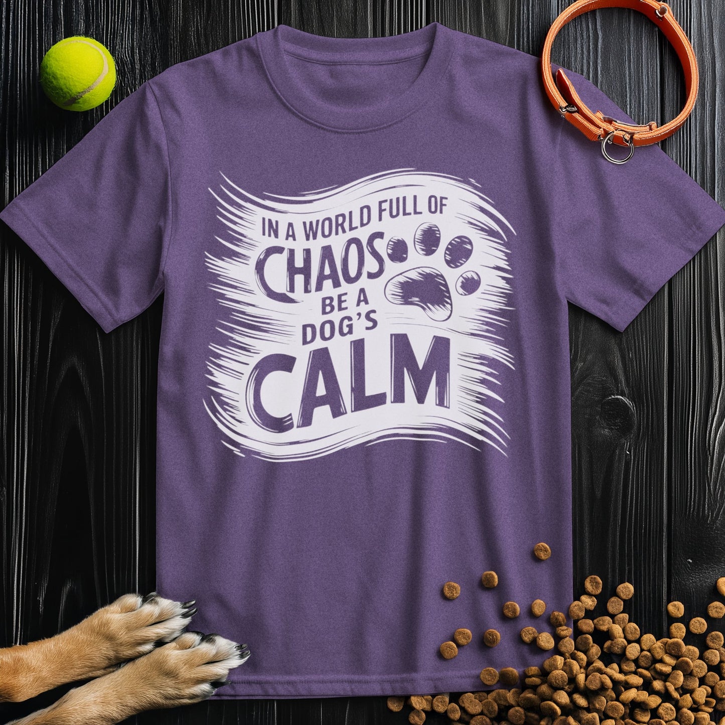 In a World Full of Chaos, Be a Dog’s Calm White T-Shirt