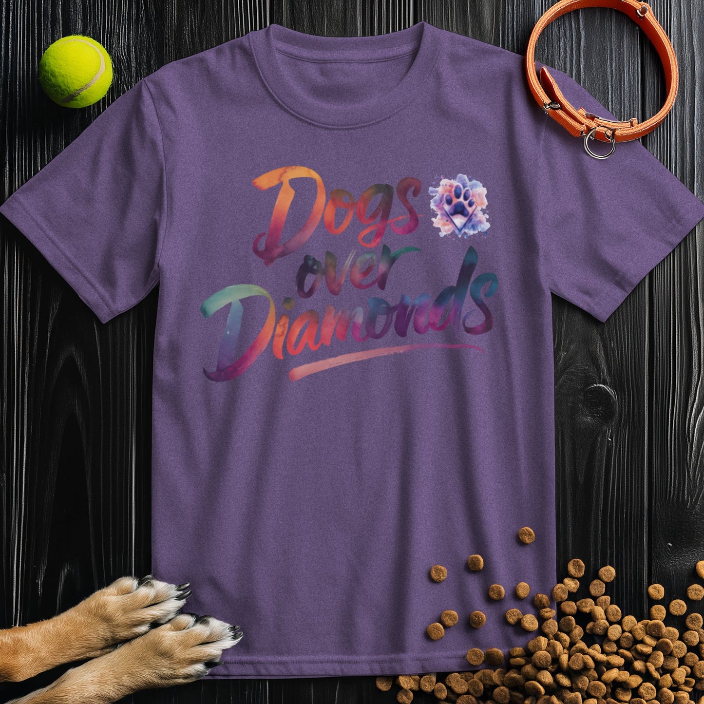 Dogs Over Diamonds Watercolor T-Shirt
