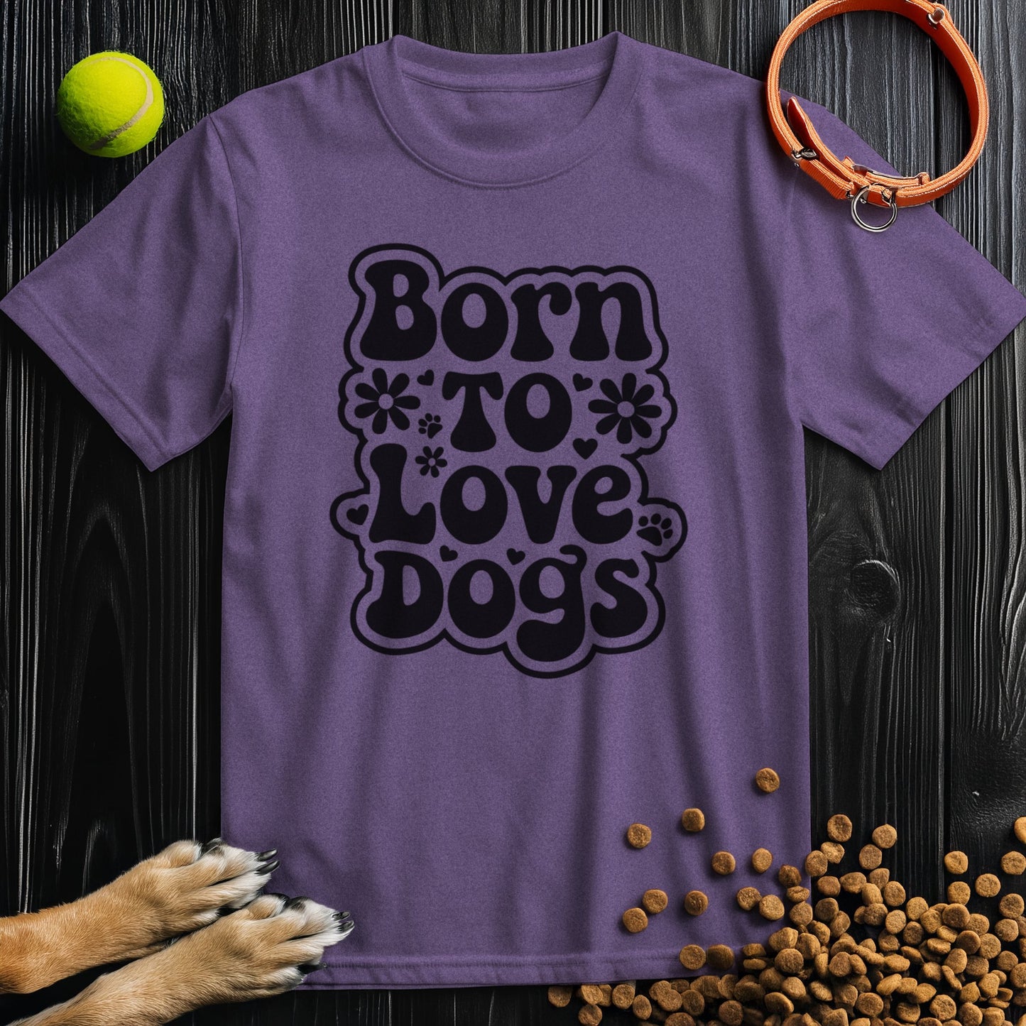Born To Love Dogs Black T-Shirt