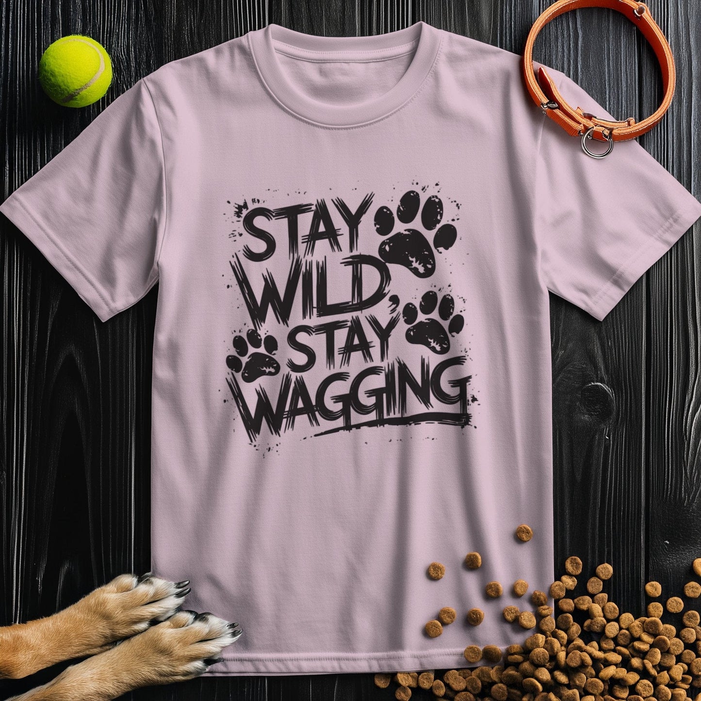 Stay Wild, Stay Wagging Black T-Shirt