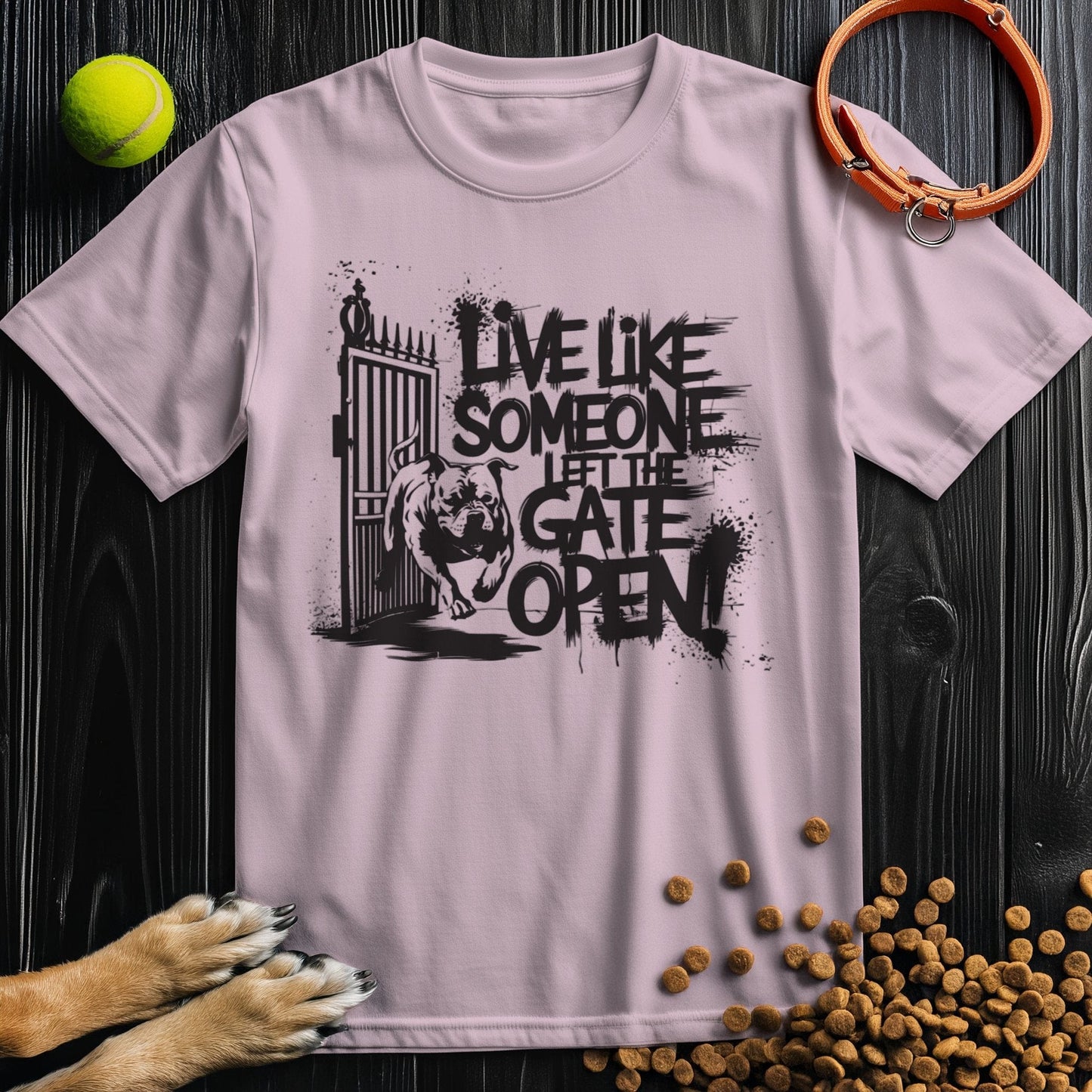 Live Like Someone Left The Gate Open Black T-Shirt