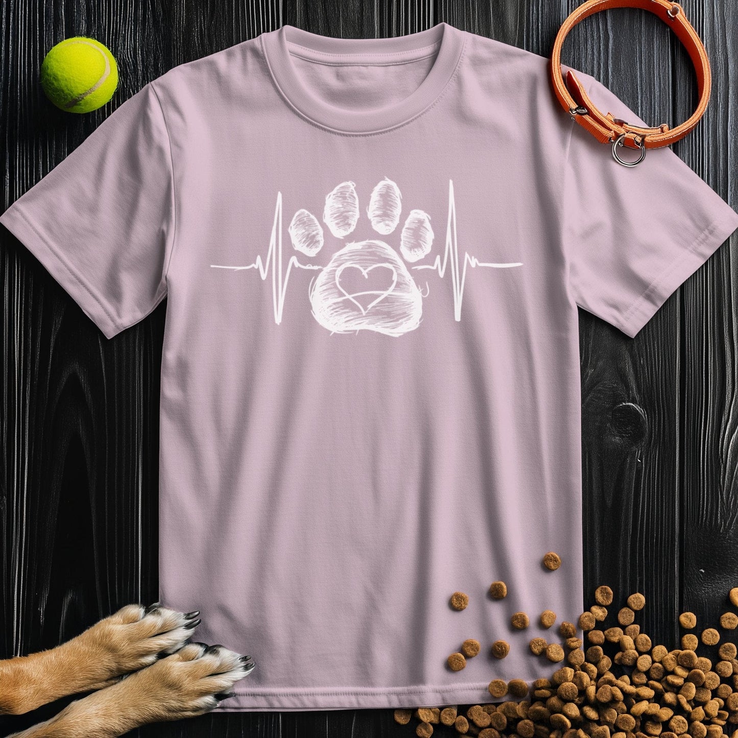 Paw Pulse Love White Graphic T-Shirt