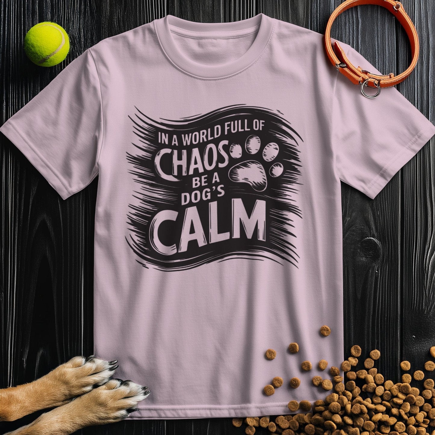 In a World Full of Chaos, Be a Dog’s Calm Black T-Shirt