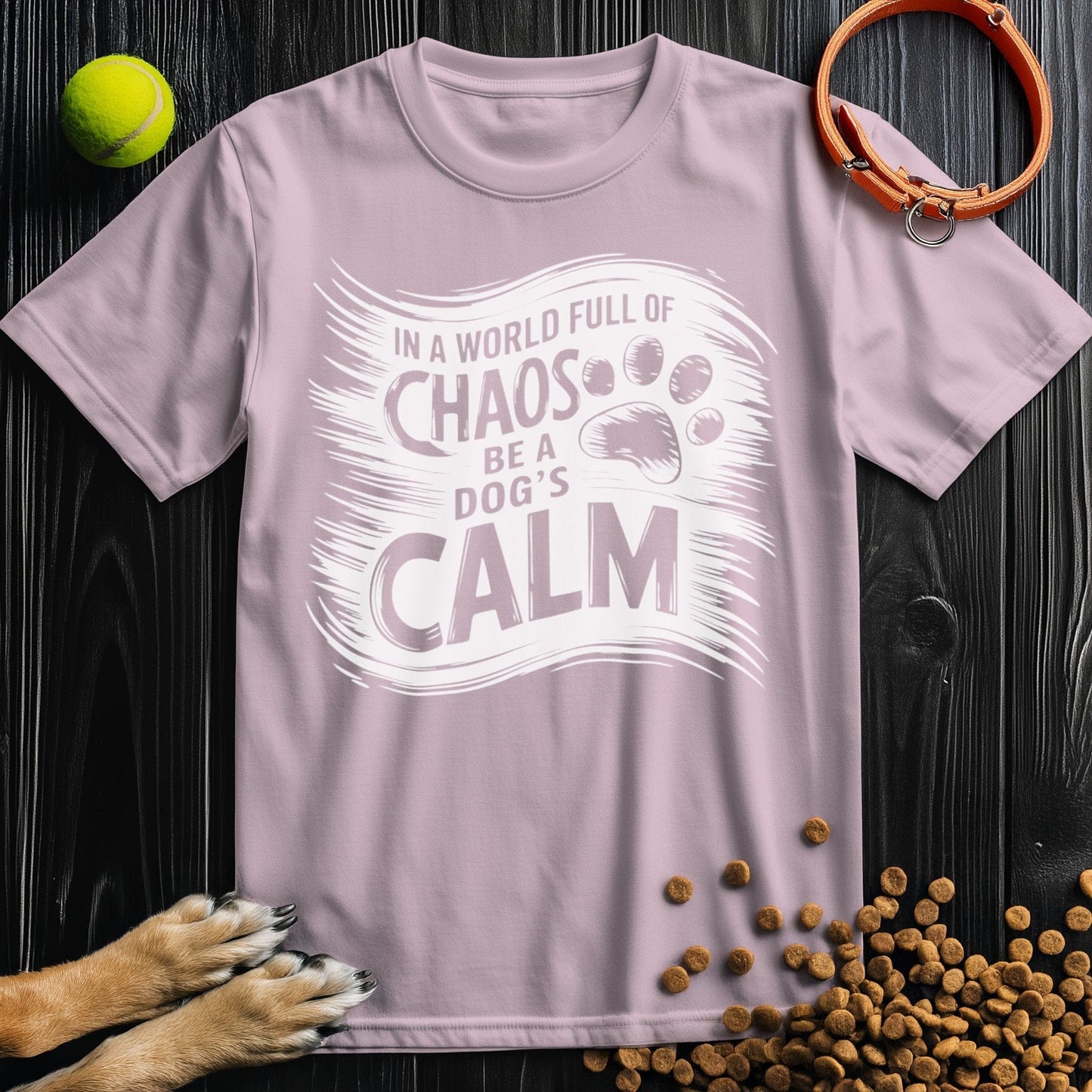 In a World Full of Chaos, Be a Dog’s Calm White T-Shirt