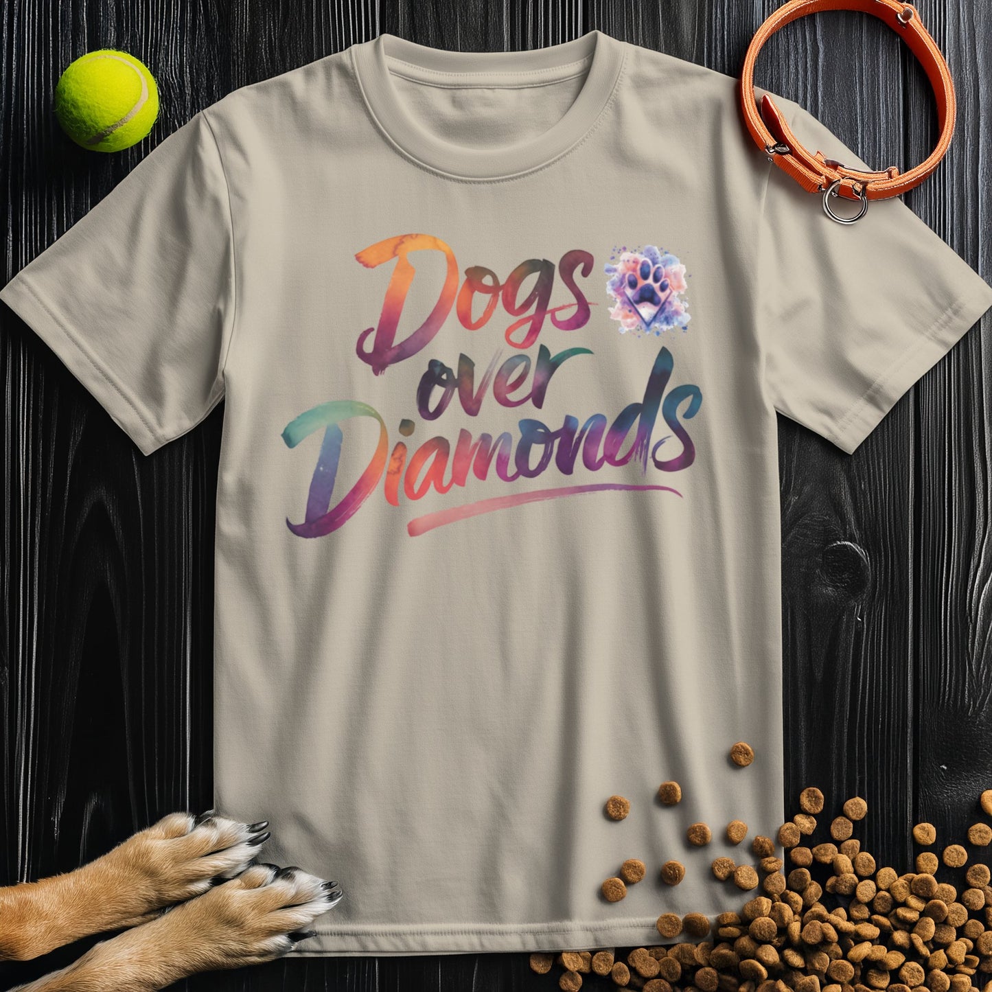Dogs Over Diamonds Watercolor T-Shirt