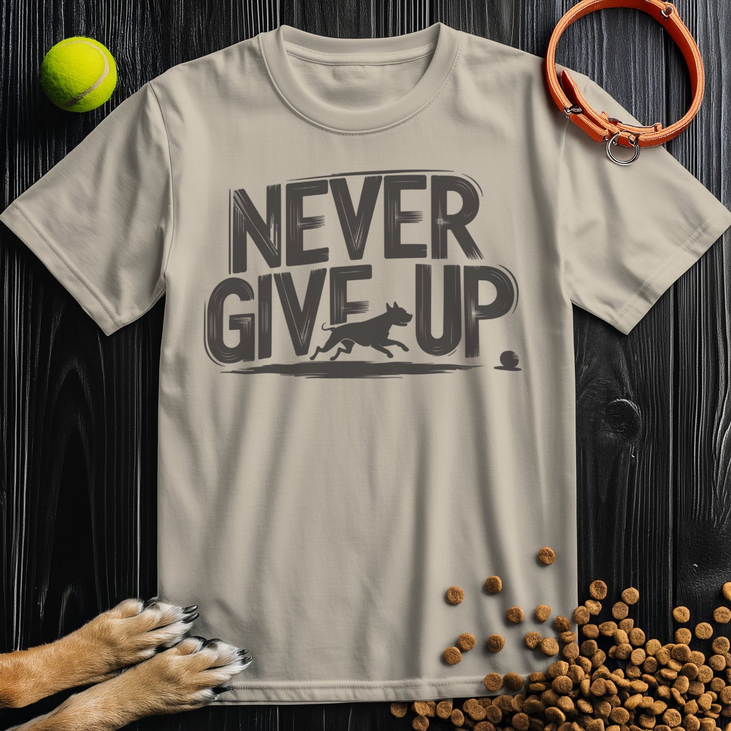 Never Give Up Black T-Shirt