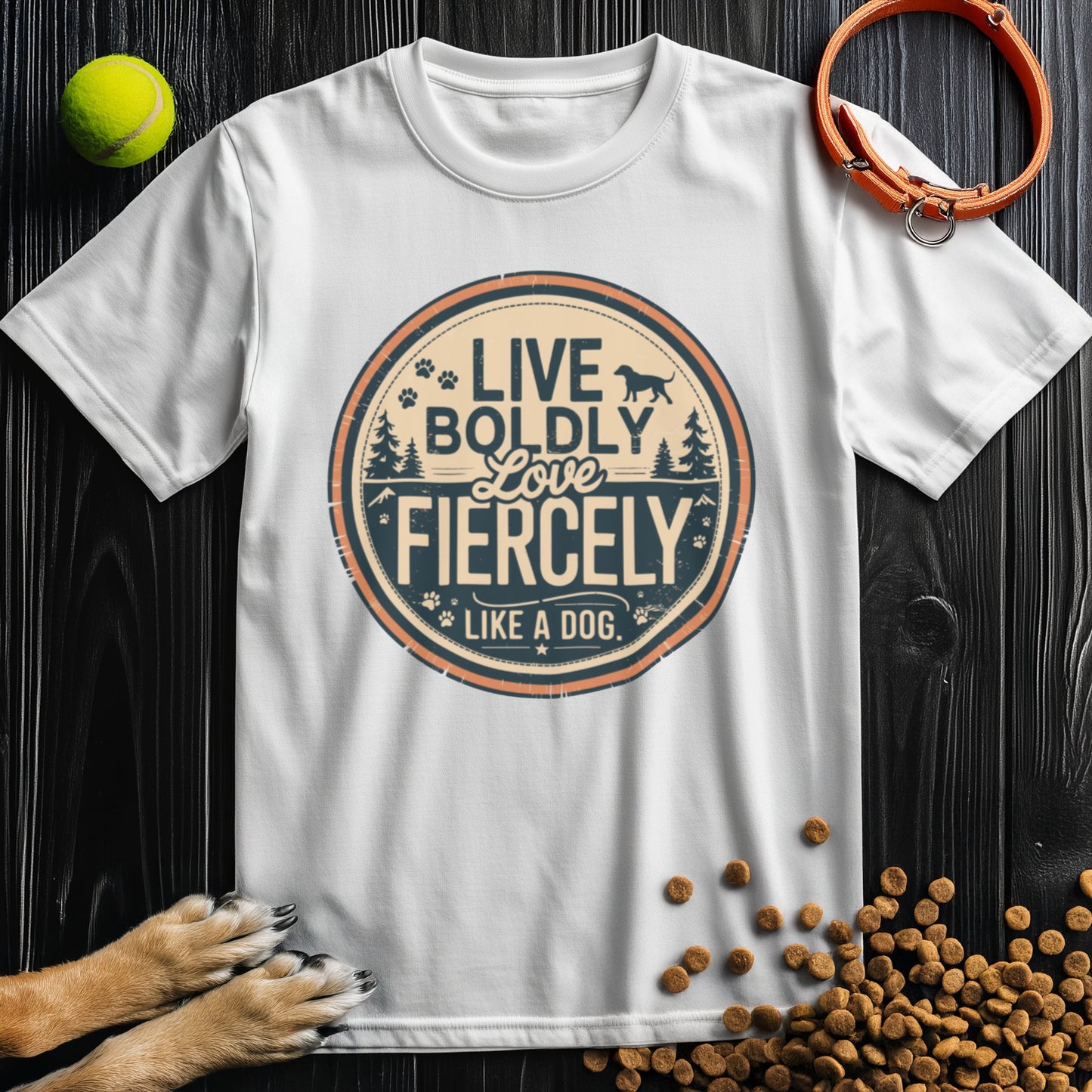 Live Boldly Love Fiercely Like A Dog T-Shirt