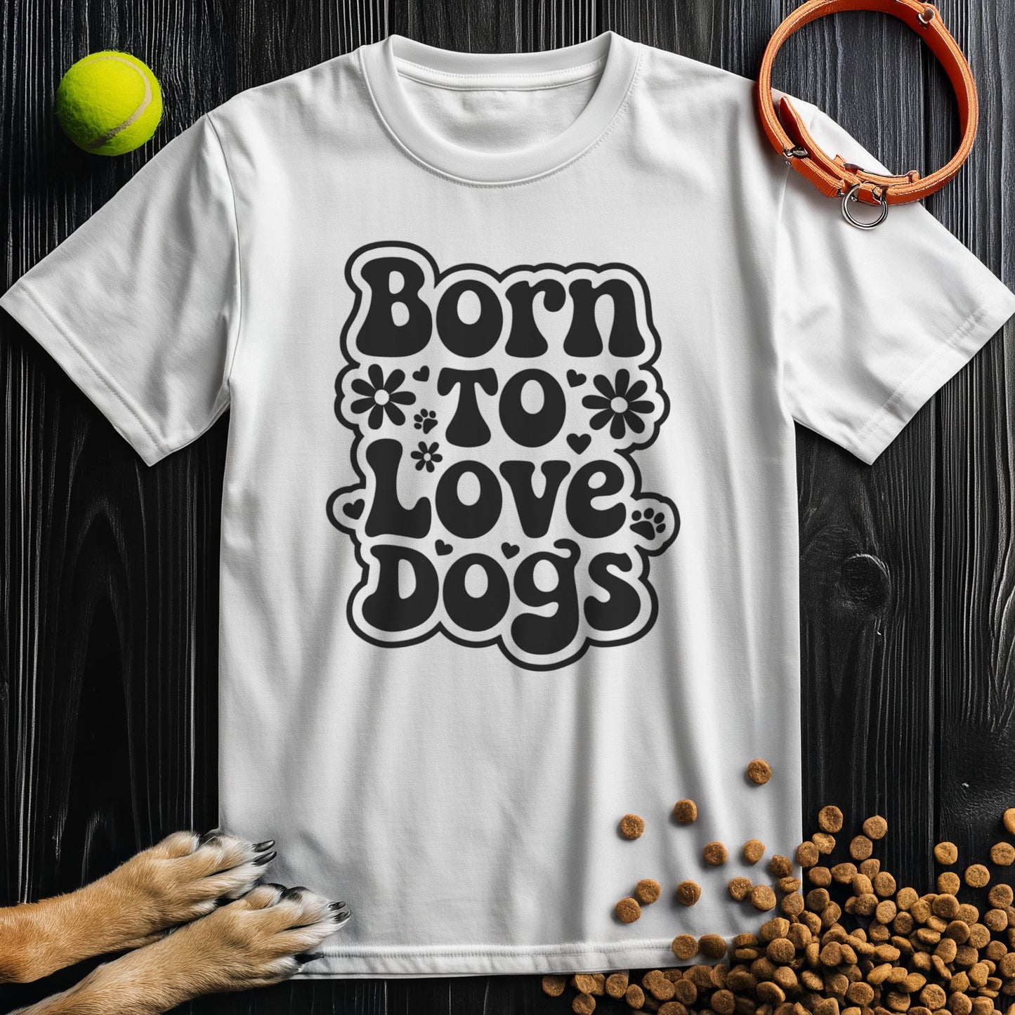 Born To Love Dogs Black T-Shirt