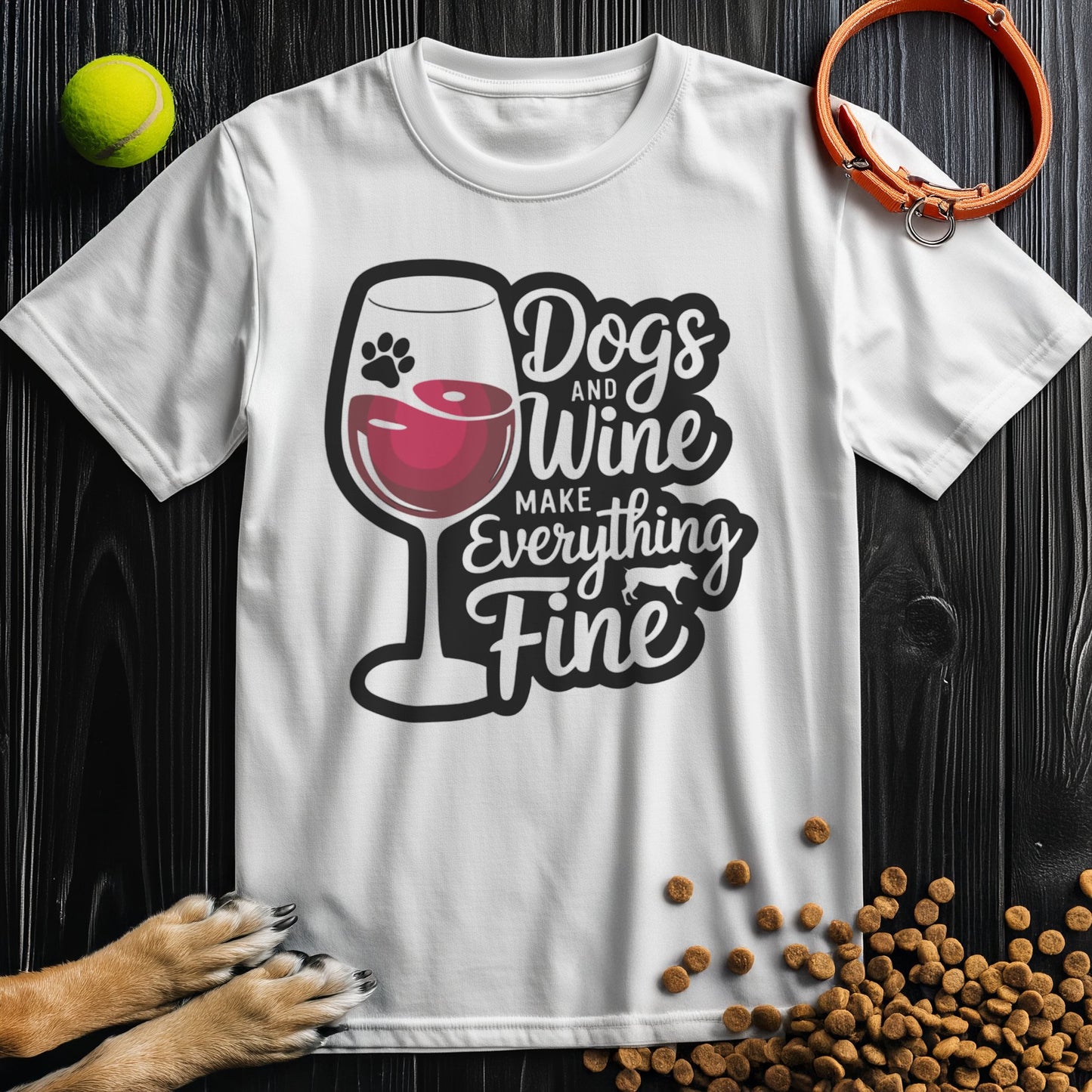 Dogs And Wine Make Everything Fine T-Shirt