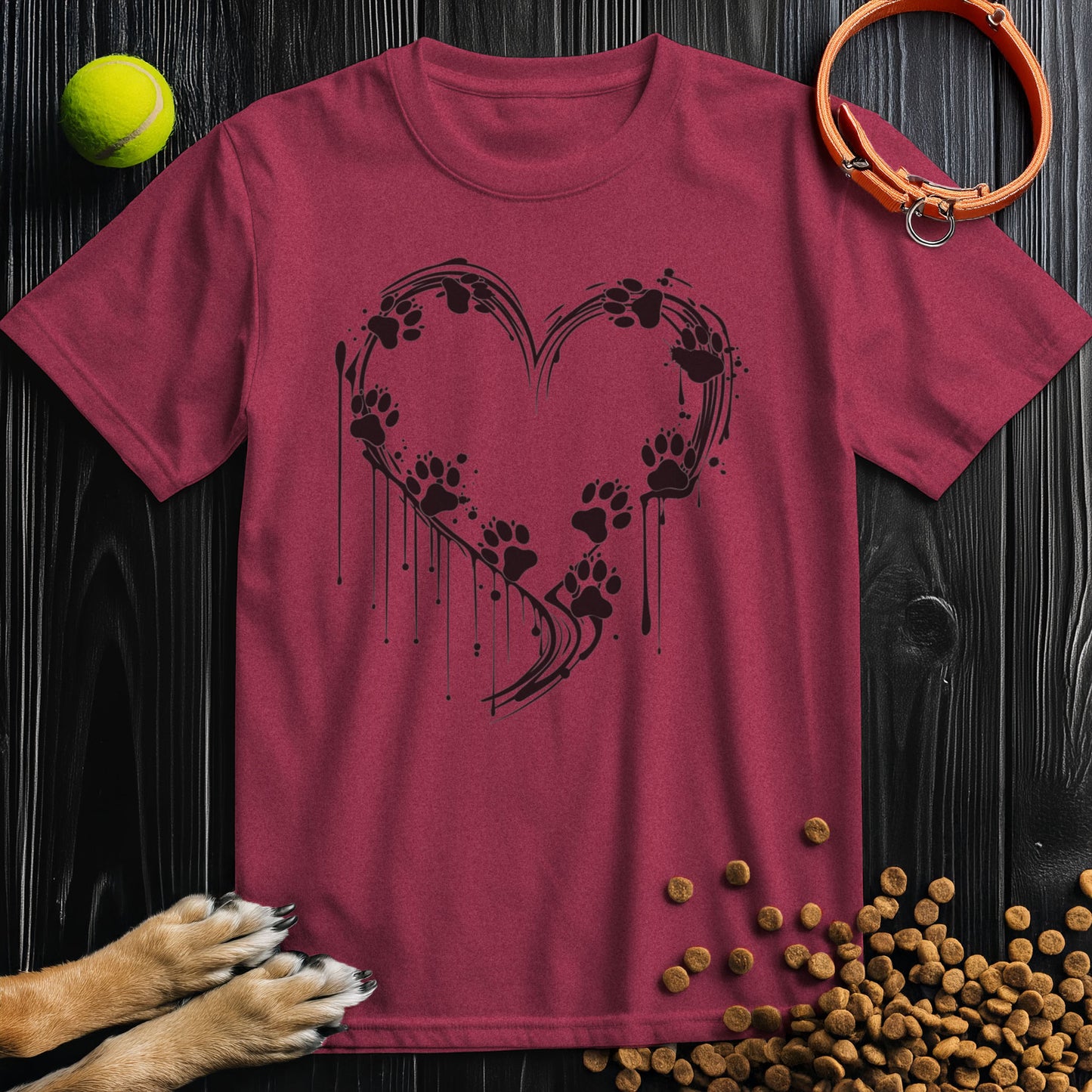 Heart of Paws Black T-Shirt