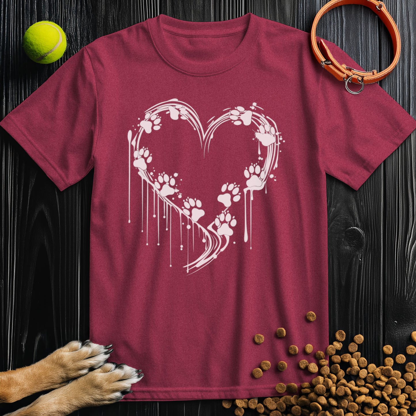 Heart of Paws White T-Shirt