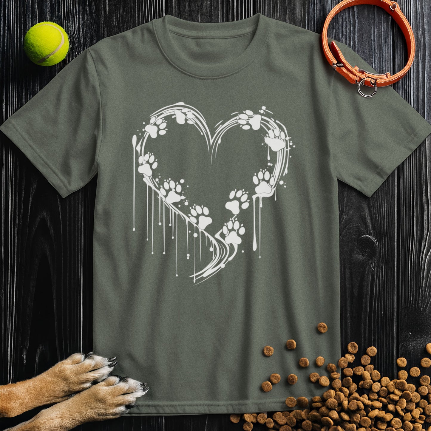 Heart of Paws White T-Shirt