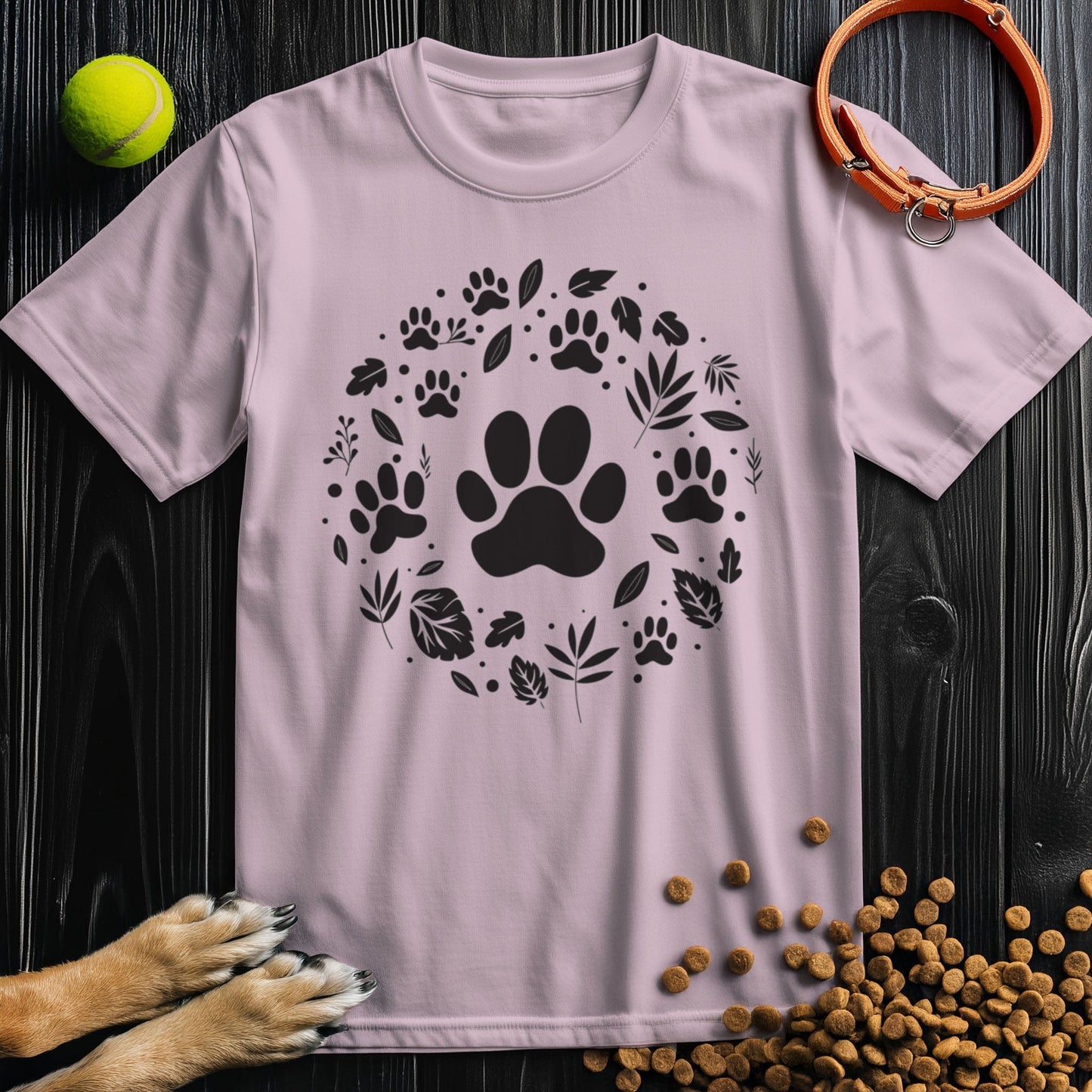 Nature's Paws Black Graphic T-Shirt