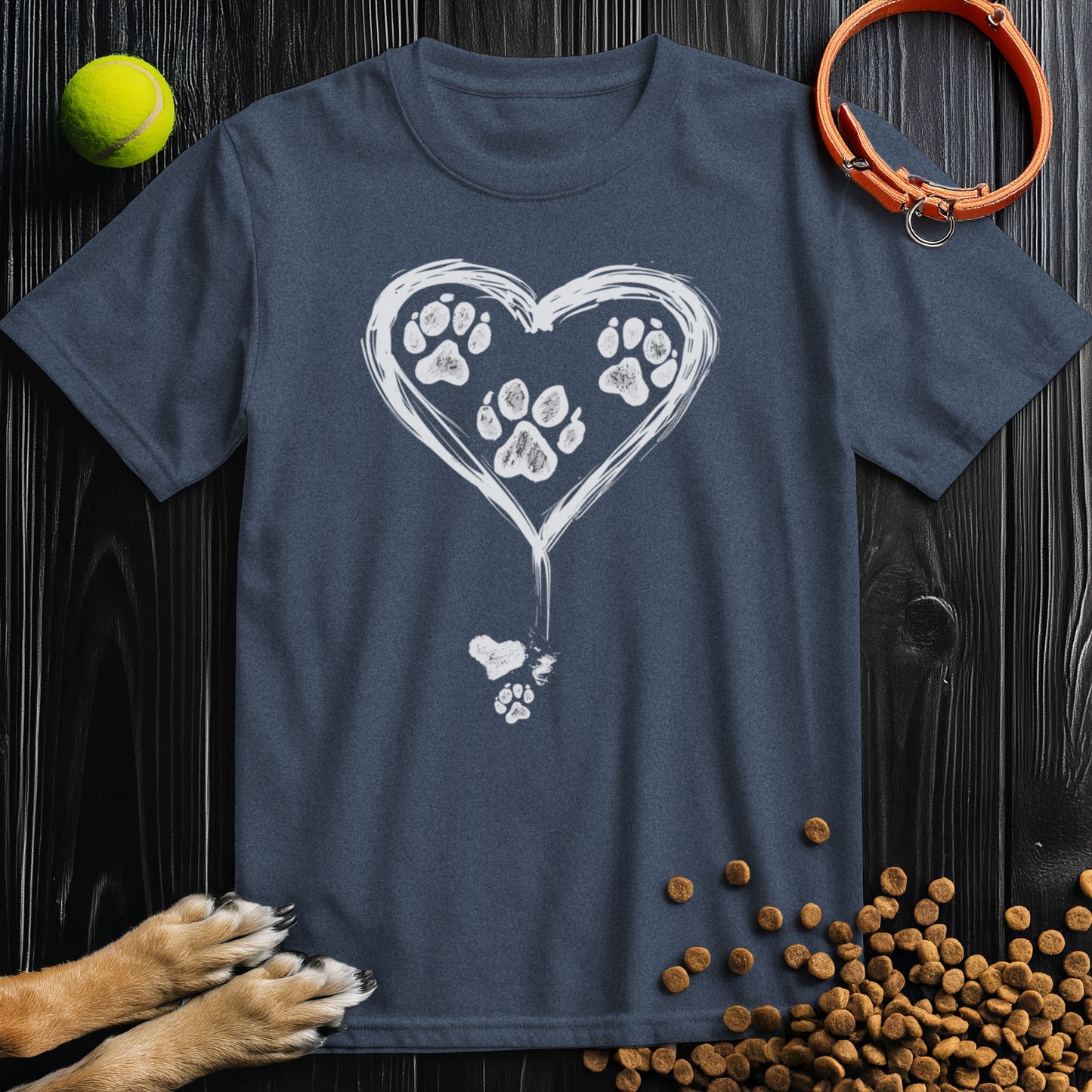 Paw Of Hearts White Graphic T-Shirt