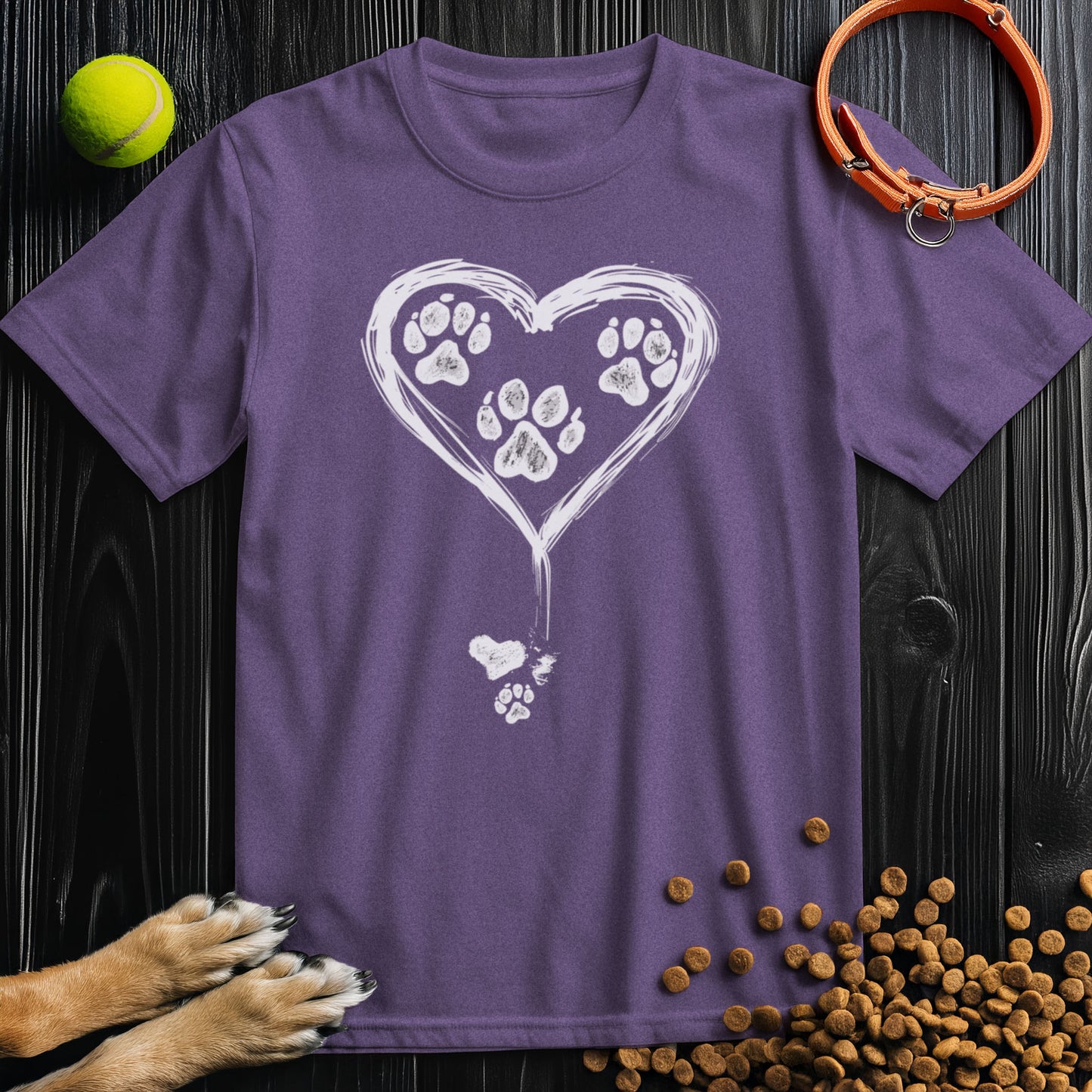 Paw Of Hearts White Graphic T-Shirt