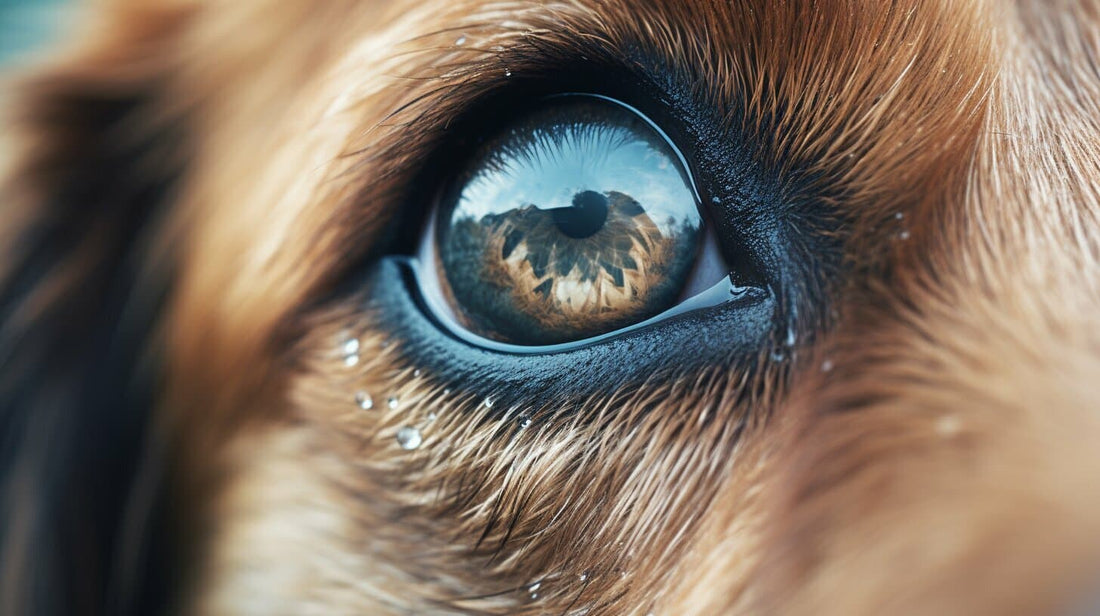 a dogs eye with cataracts