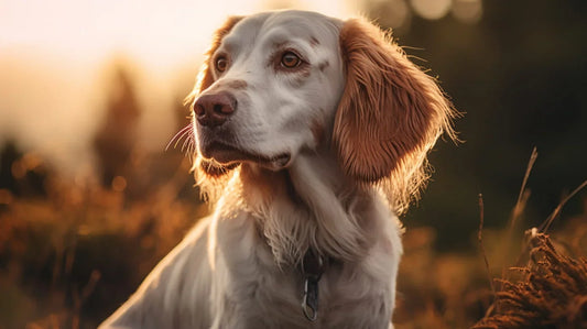 Chien Français Blanc et Orange Dog Standing In A Field