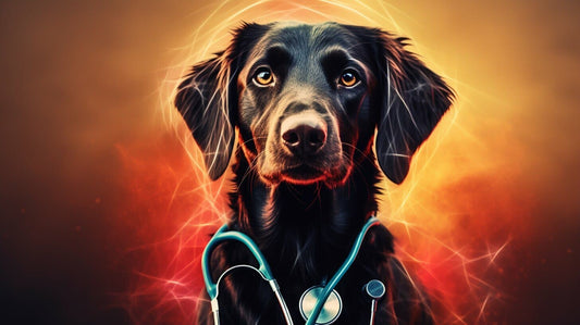a dog dressed up as a vet