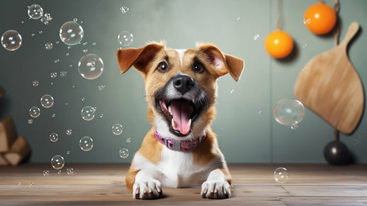 a dog with its tongues out with hiccups
