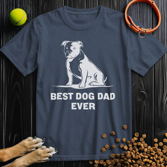Best Dog Dad Ever White Graphic T-Shirt