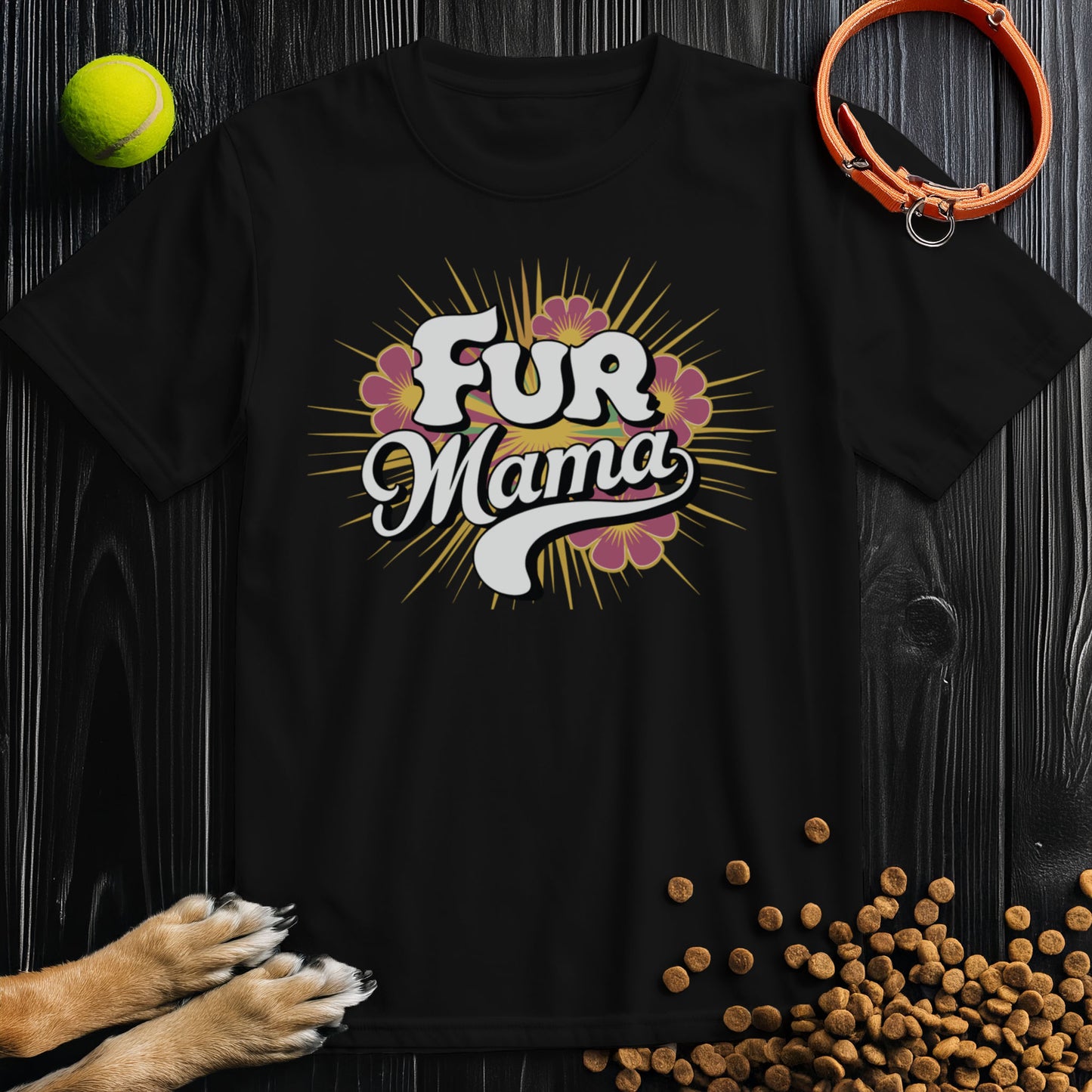 Fur Mama Retro Flower T-Shirt