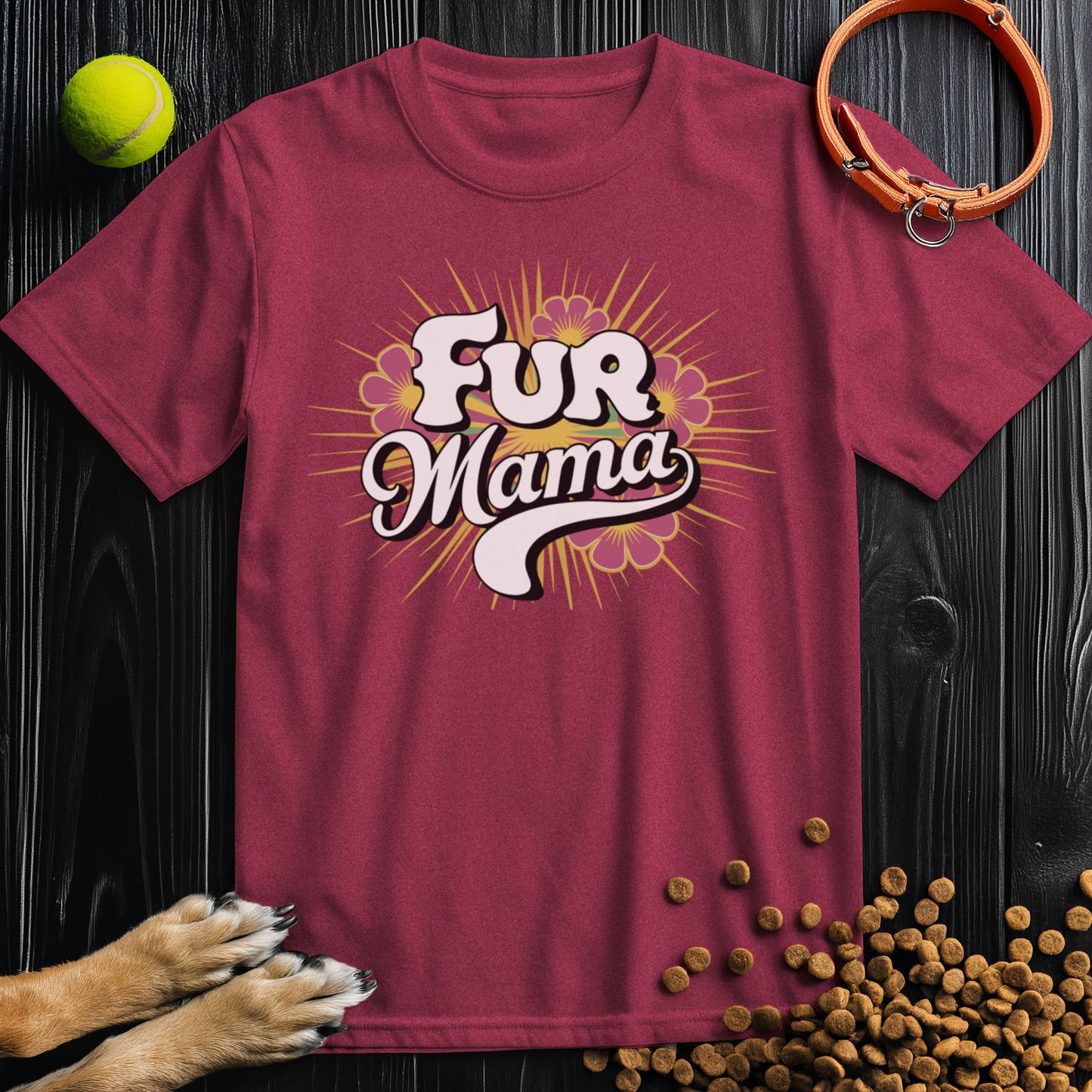 Fur Mama Retro Flower T-Shirt